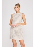 Allie Rose Grid Pattern Dress