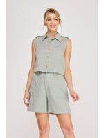 Allie Rose Collared Safari Shirt