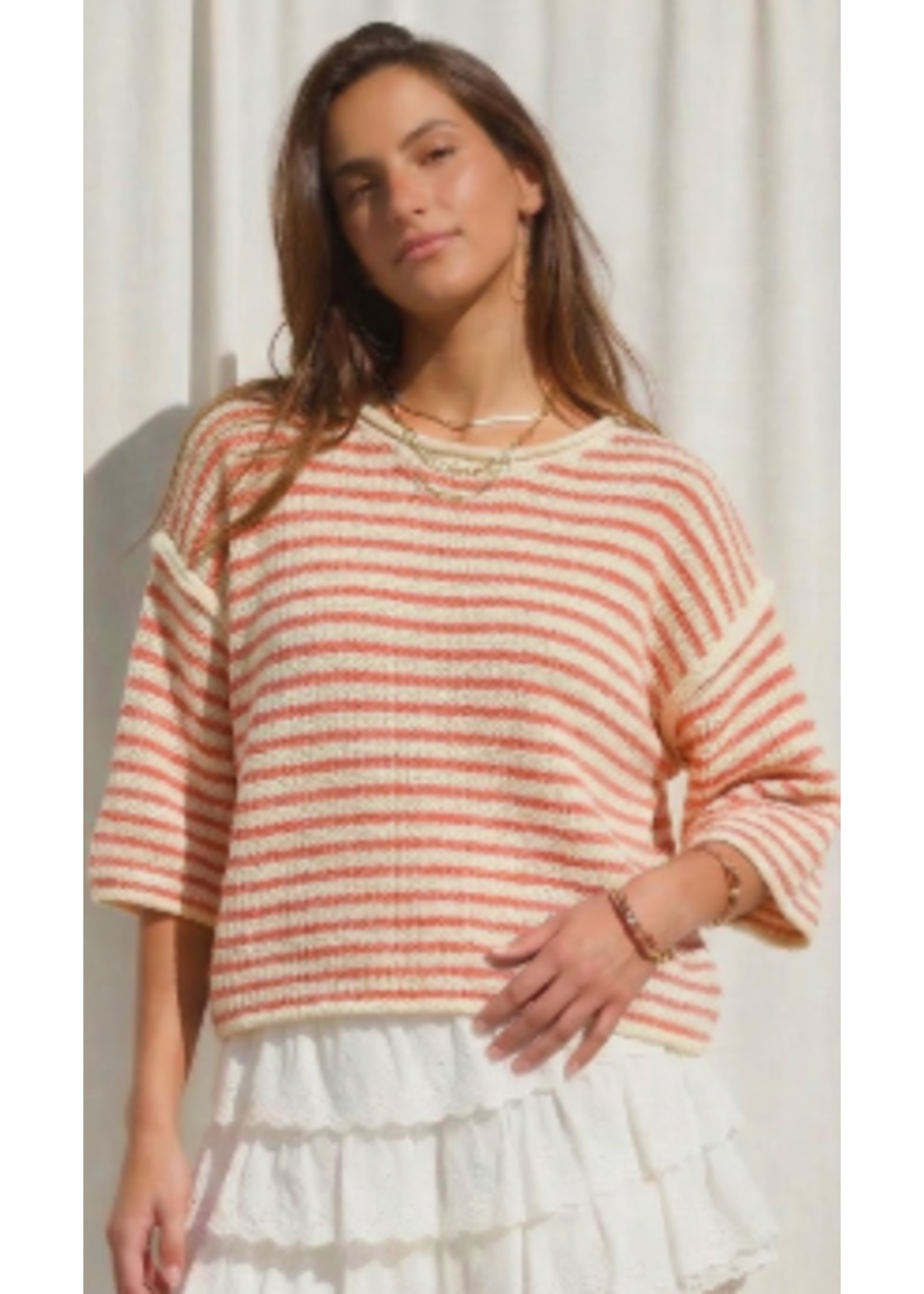 Illa Illa Illa 3/4 Striped Sweater Crew Neck