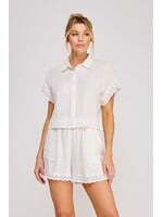 Allie Rose Linen Eyelet Top