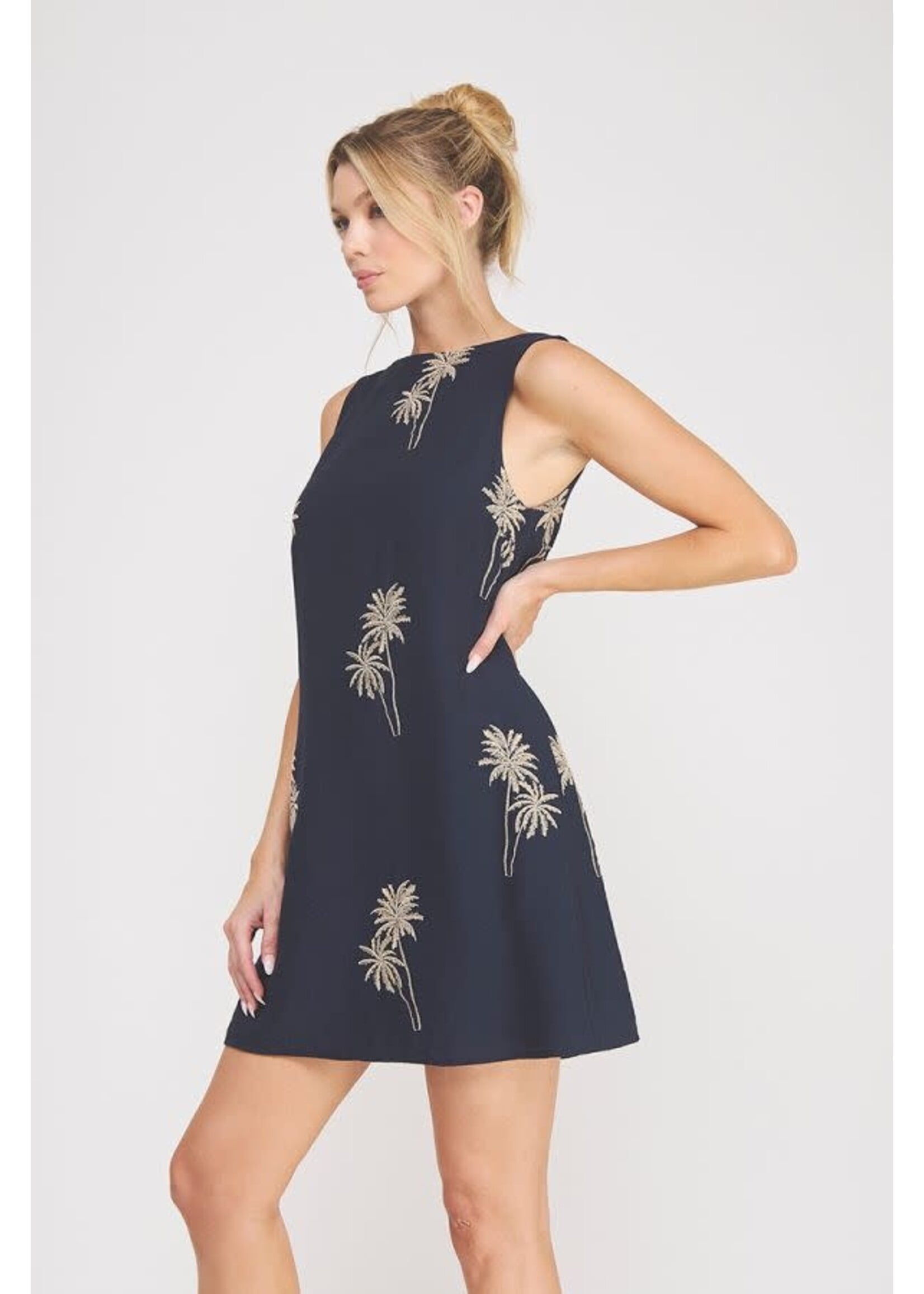 Allie Rose AR Navy Palm Dress