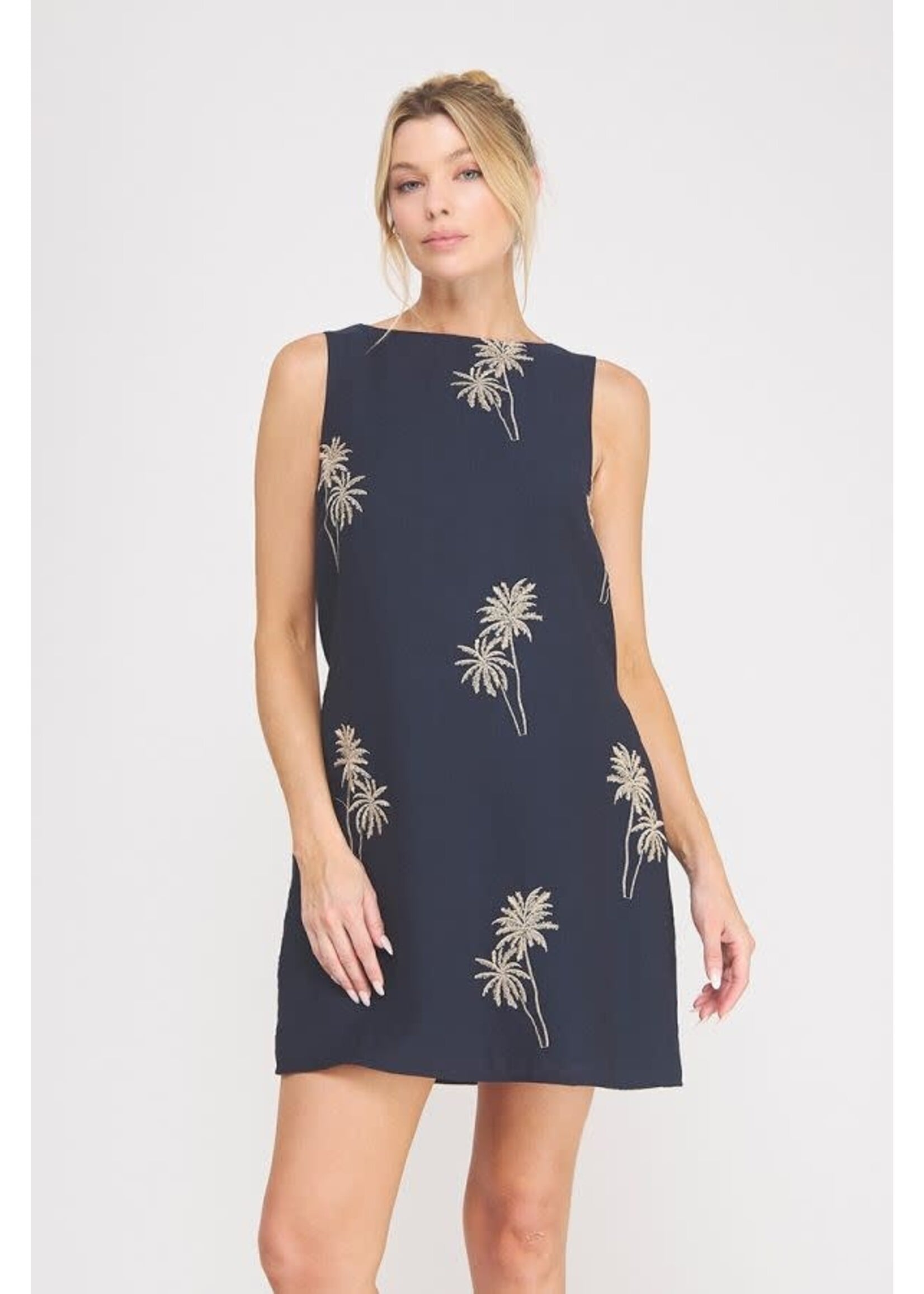 Allie Rose AR Navy Palm Dress