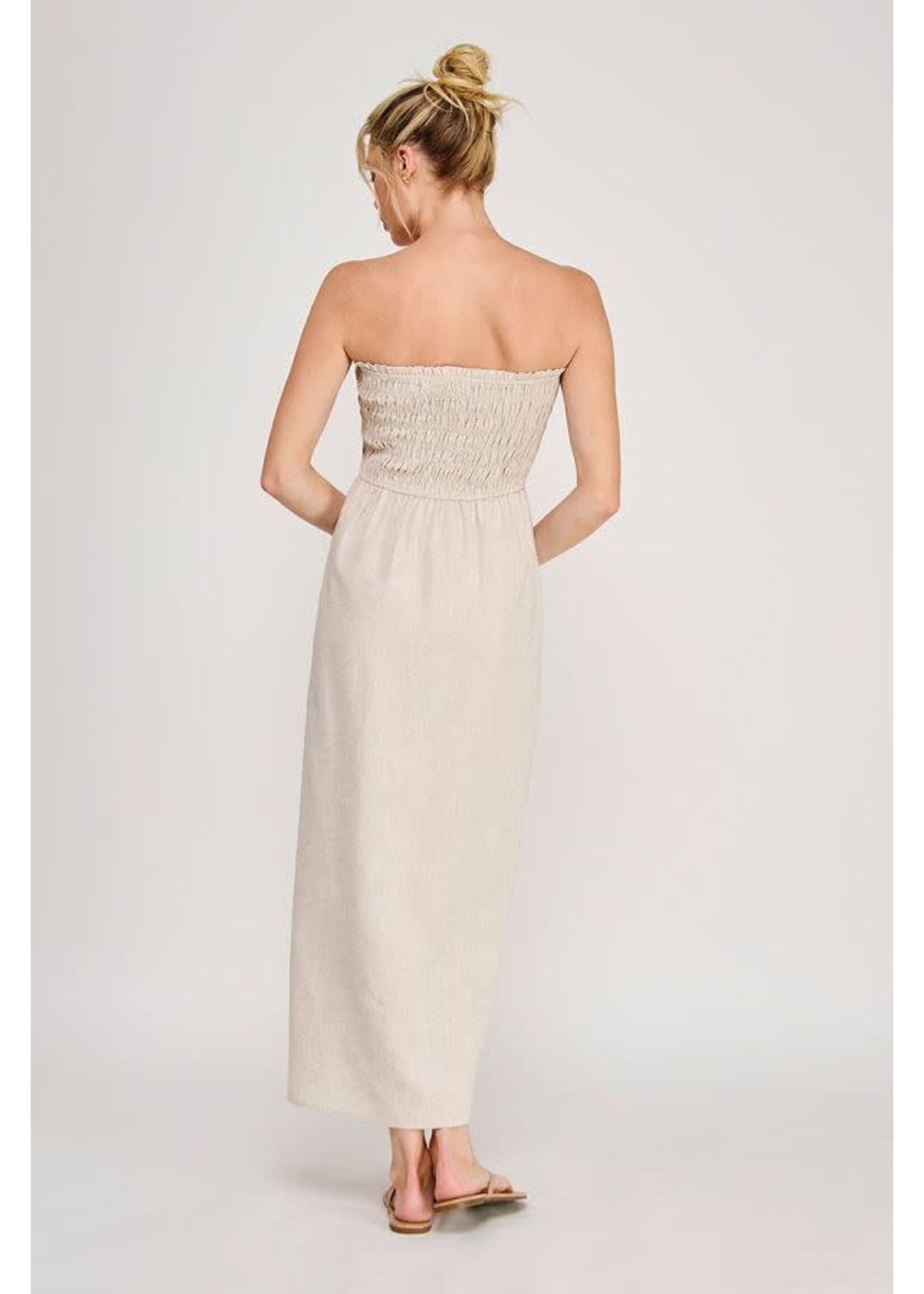 Allie Rose AR Linen Smocked Dress