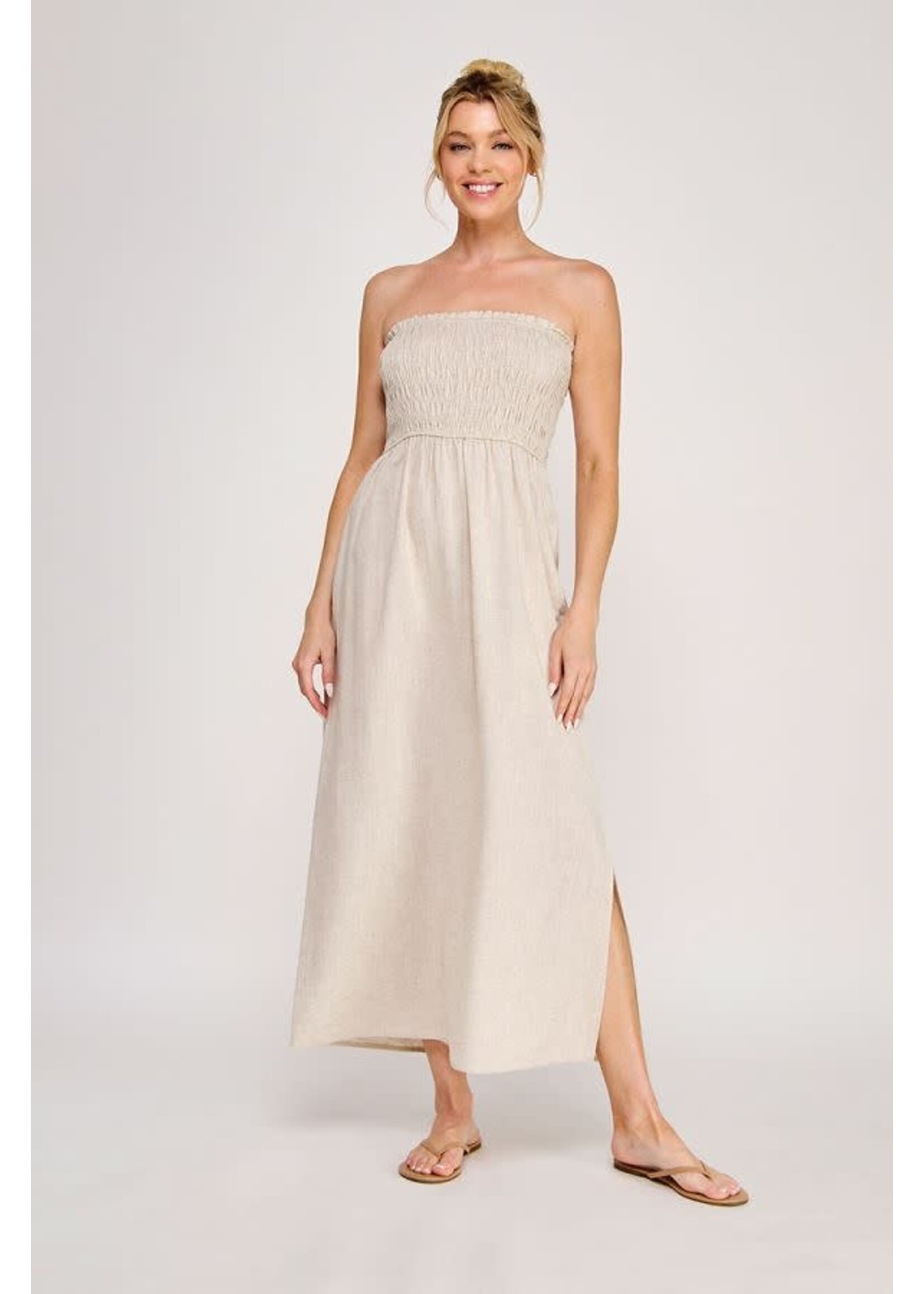 Allie Rose AR Linen Smocked Dress