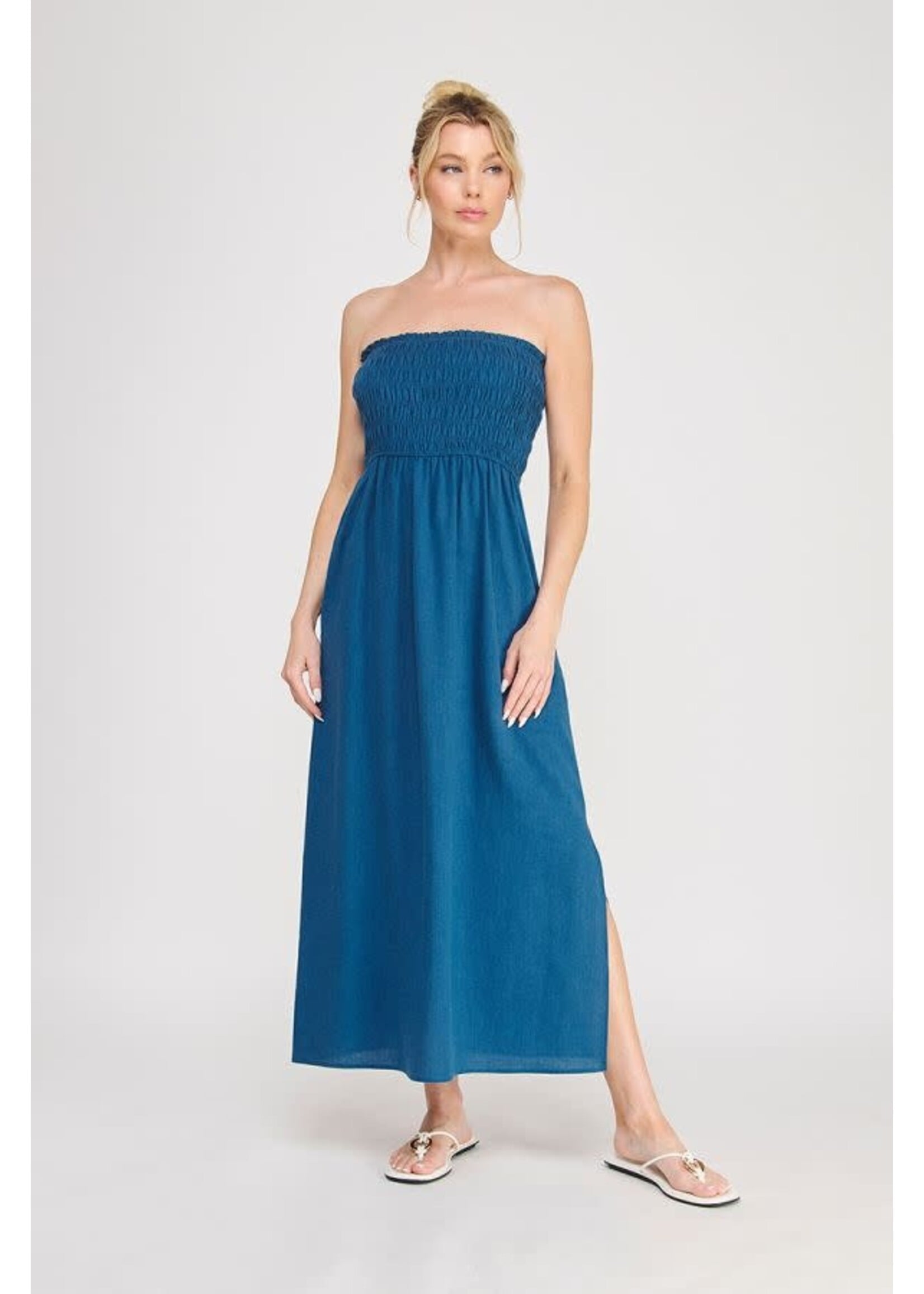 Allie Rose AR Linen Smocked Dress
