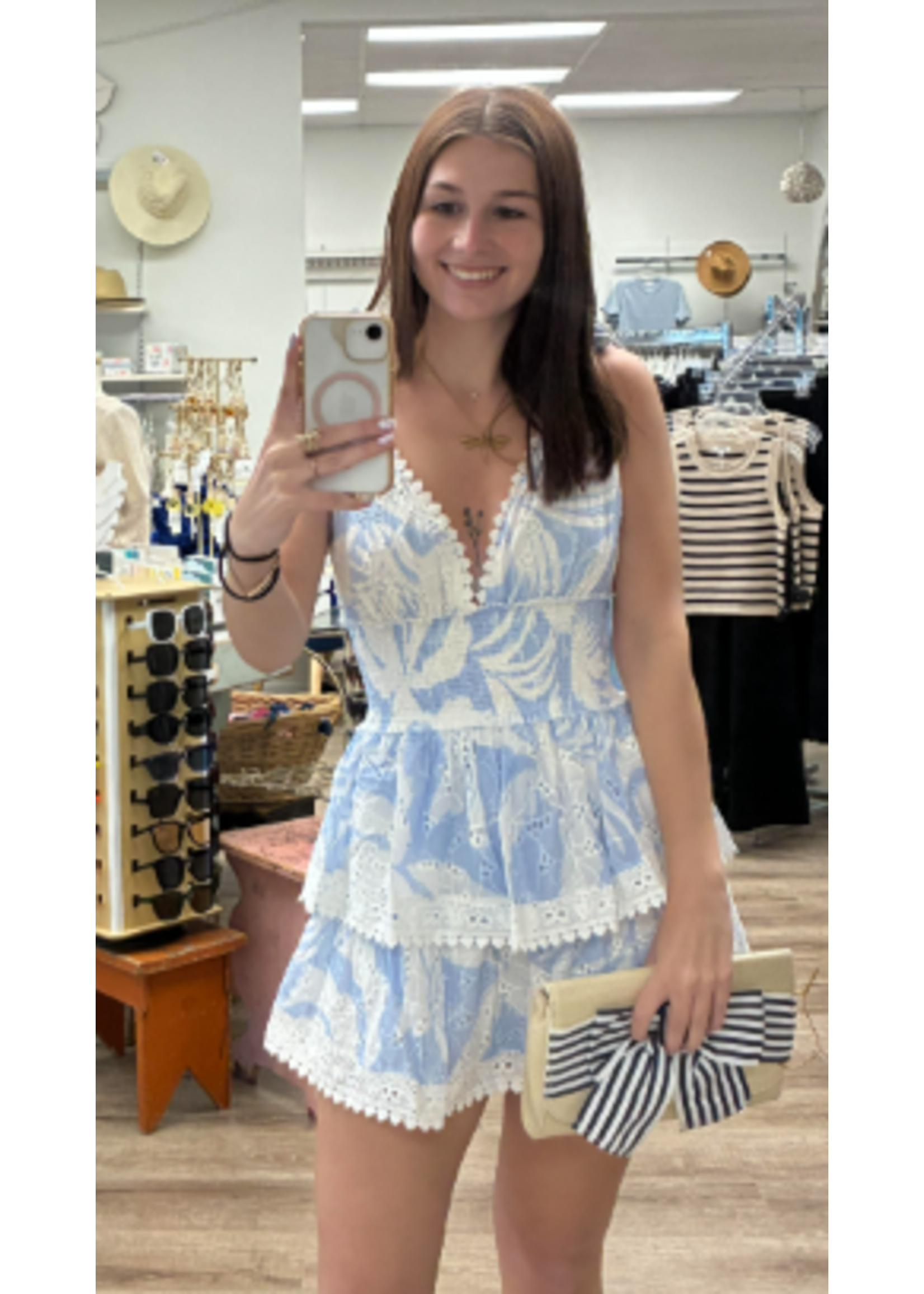 Sky to Moon Leaf Eyelet Dress