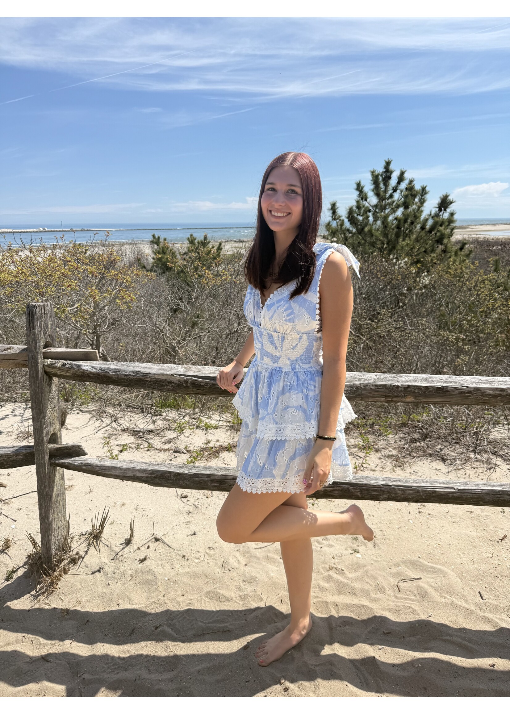 Sky to Moon Leaf Eyelet Dress