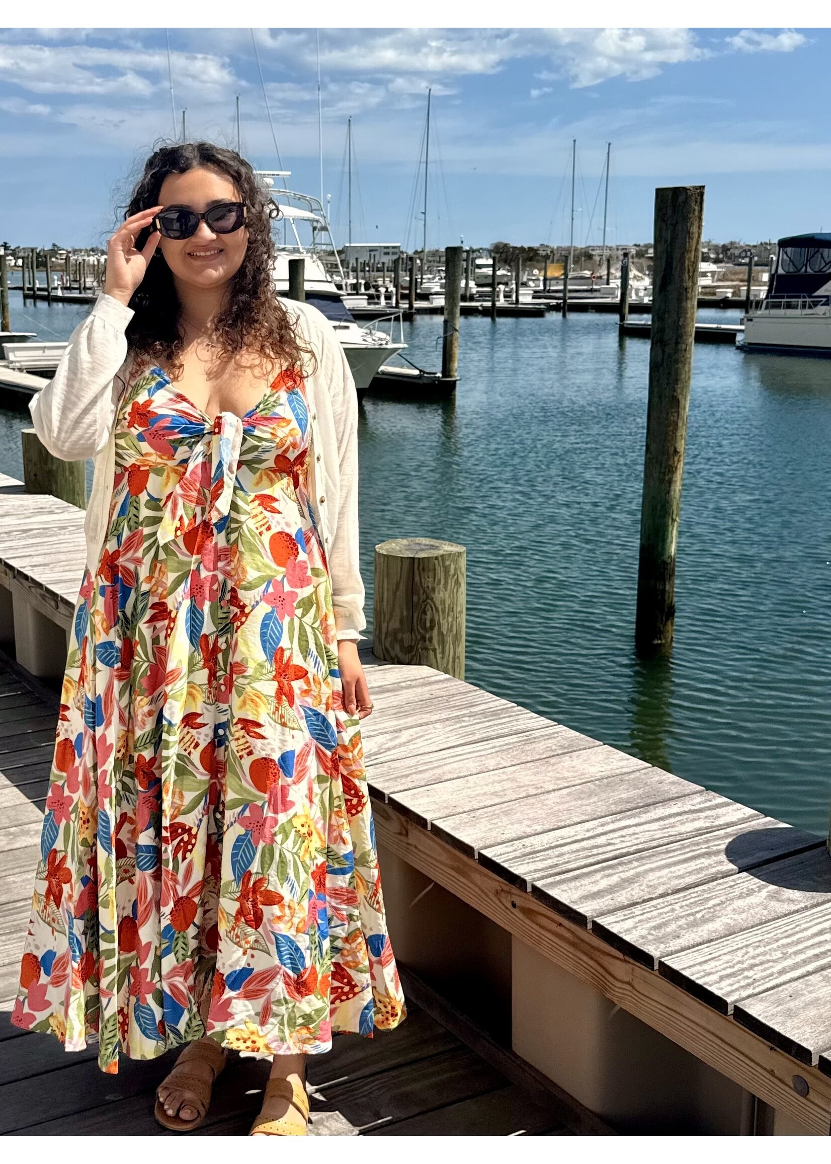 Fate F  Midi Dress w Frt Bow & Slit