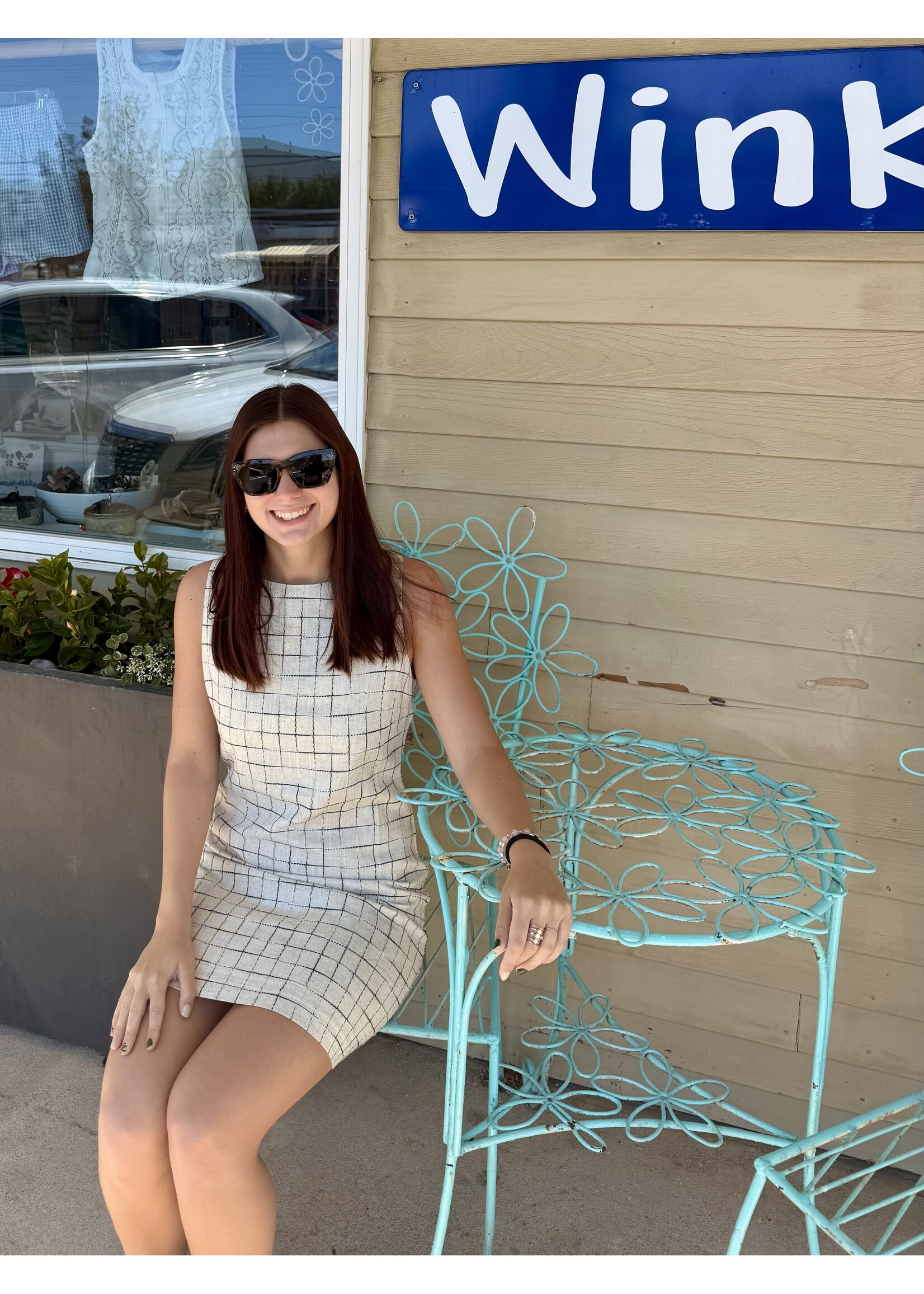 Allie Rose AR Grid Pattern Dress