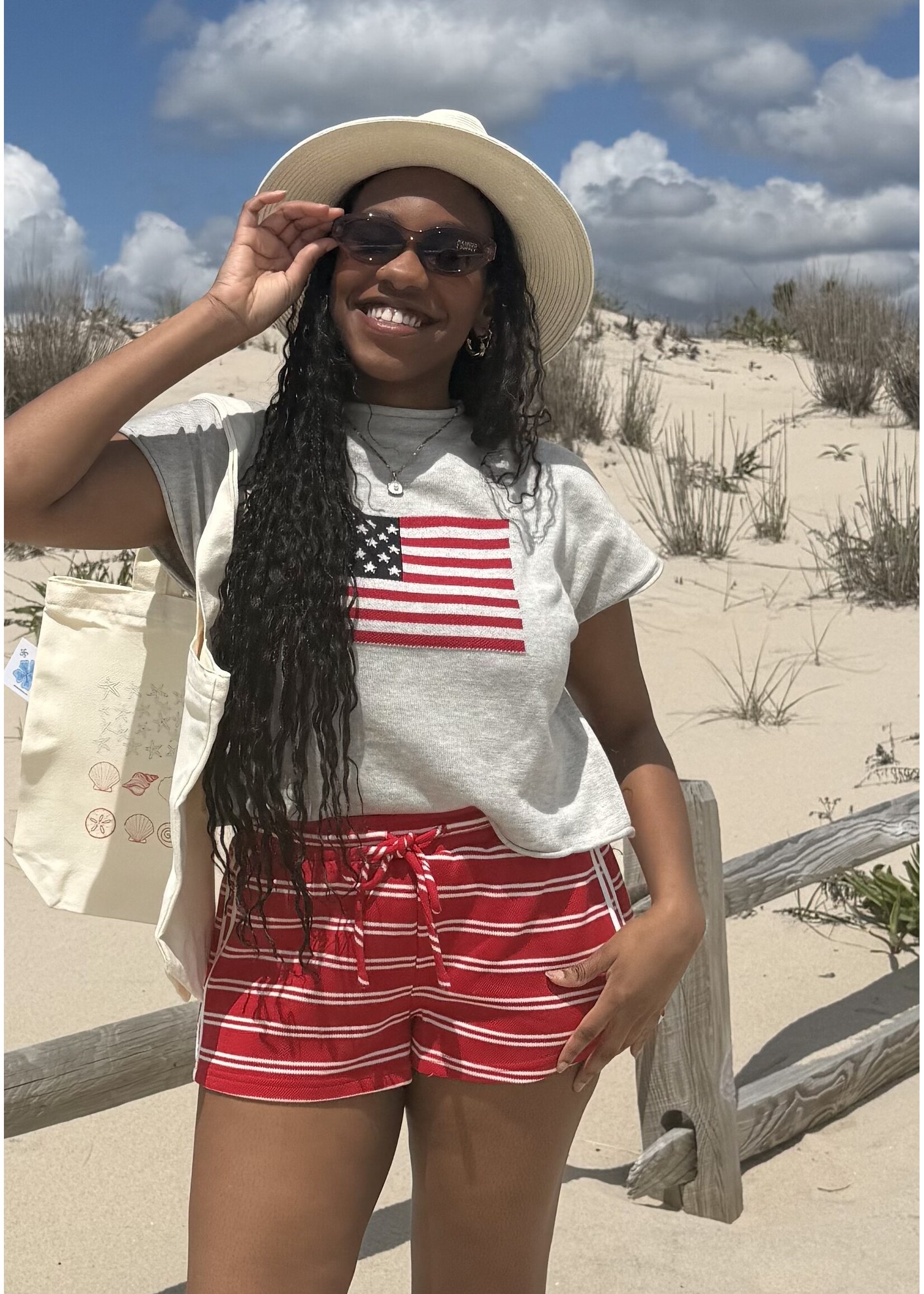 Le Lis Le Lis Low Waist Knit Track Shorts