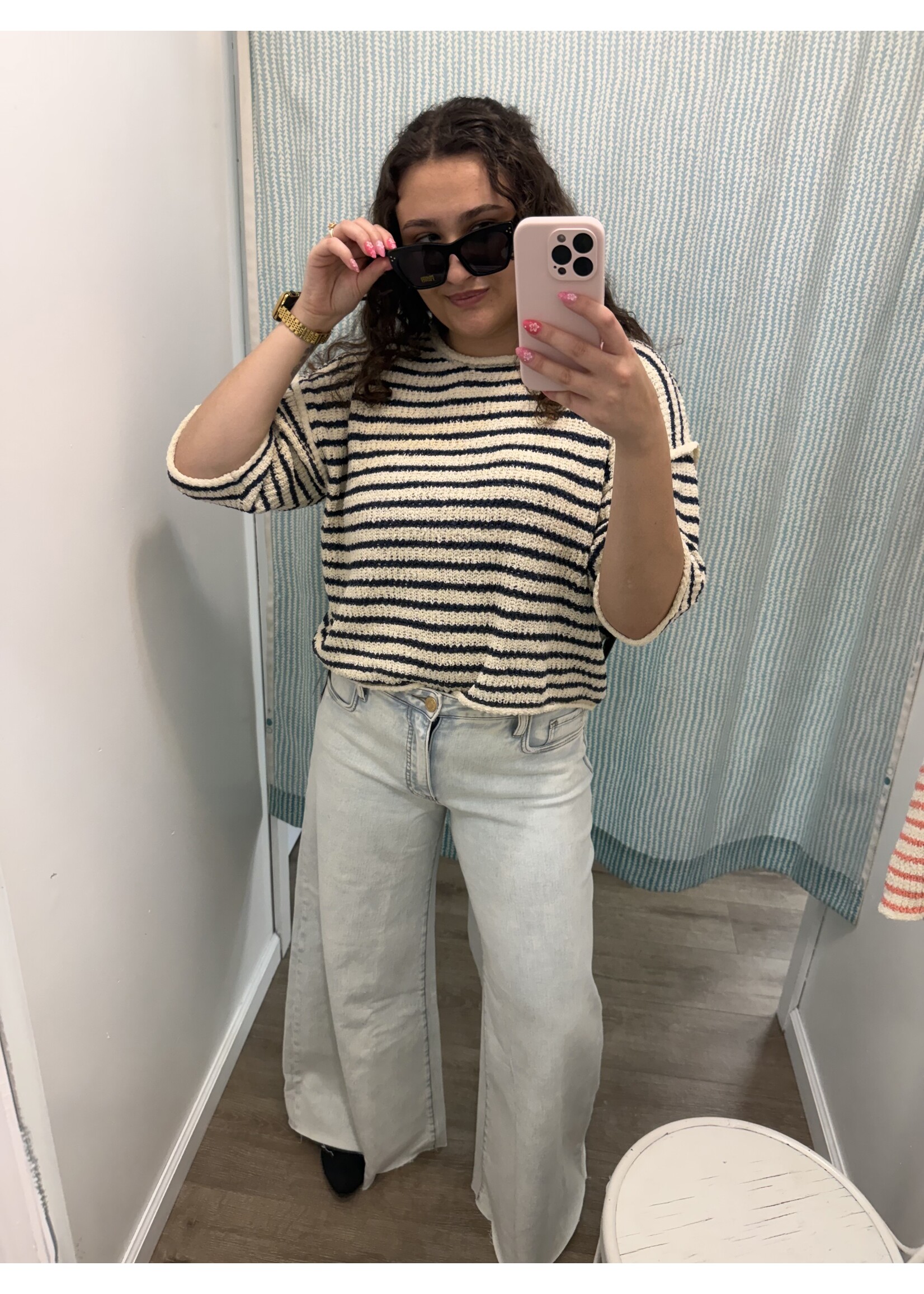 Illa Illa Illa 3/4 Striped Sweater Crew Neck
