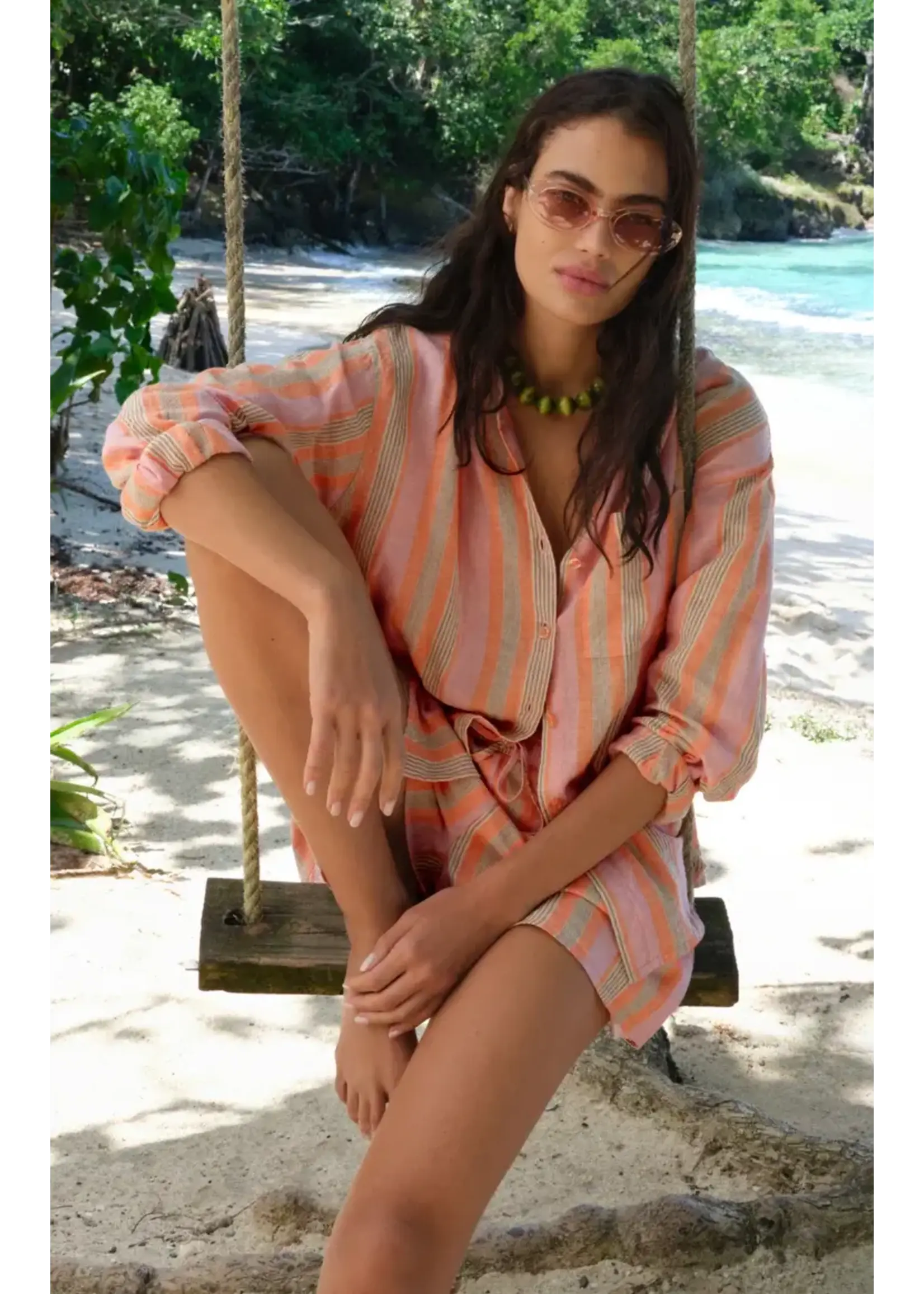 Z Supply ZS Tiger Lily Striped Button Up