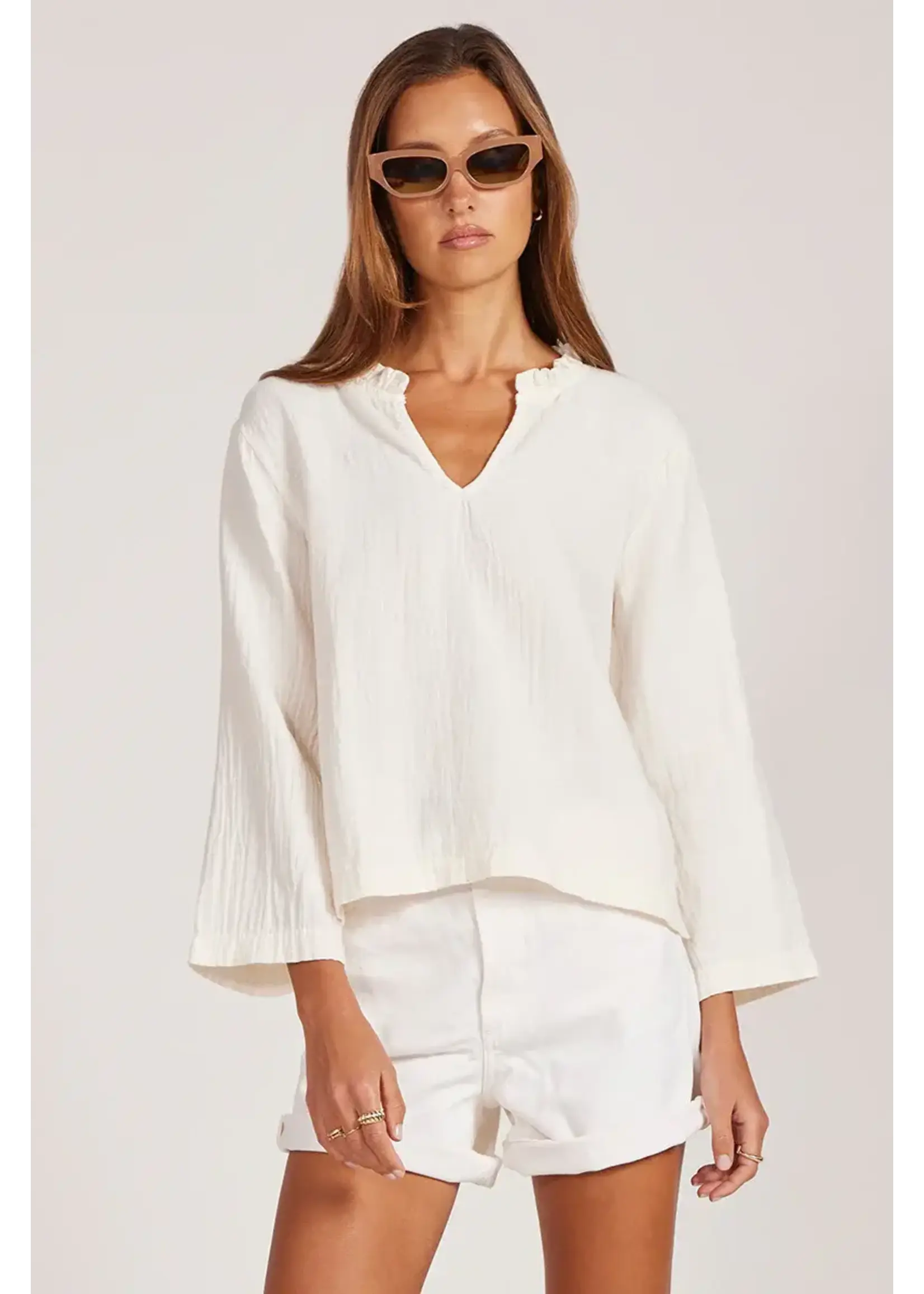 Bobi Bobi 3/4 Sleeve Shell Top