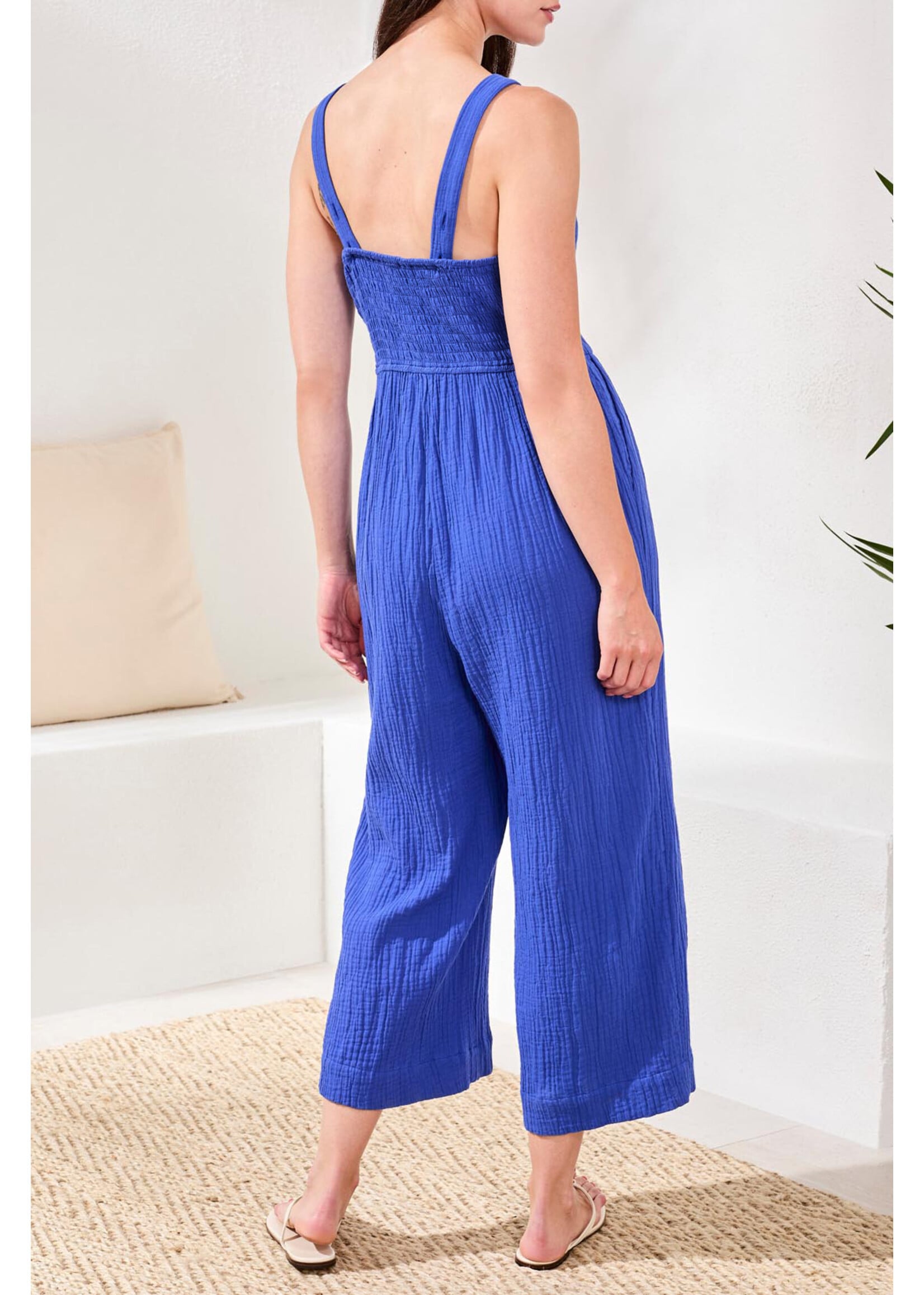 Tribal T Jumpsuit W/ Back Smocking
