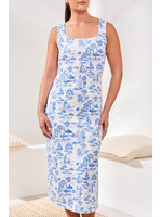 Tribal Slvless Square Neck Slip On Dress