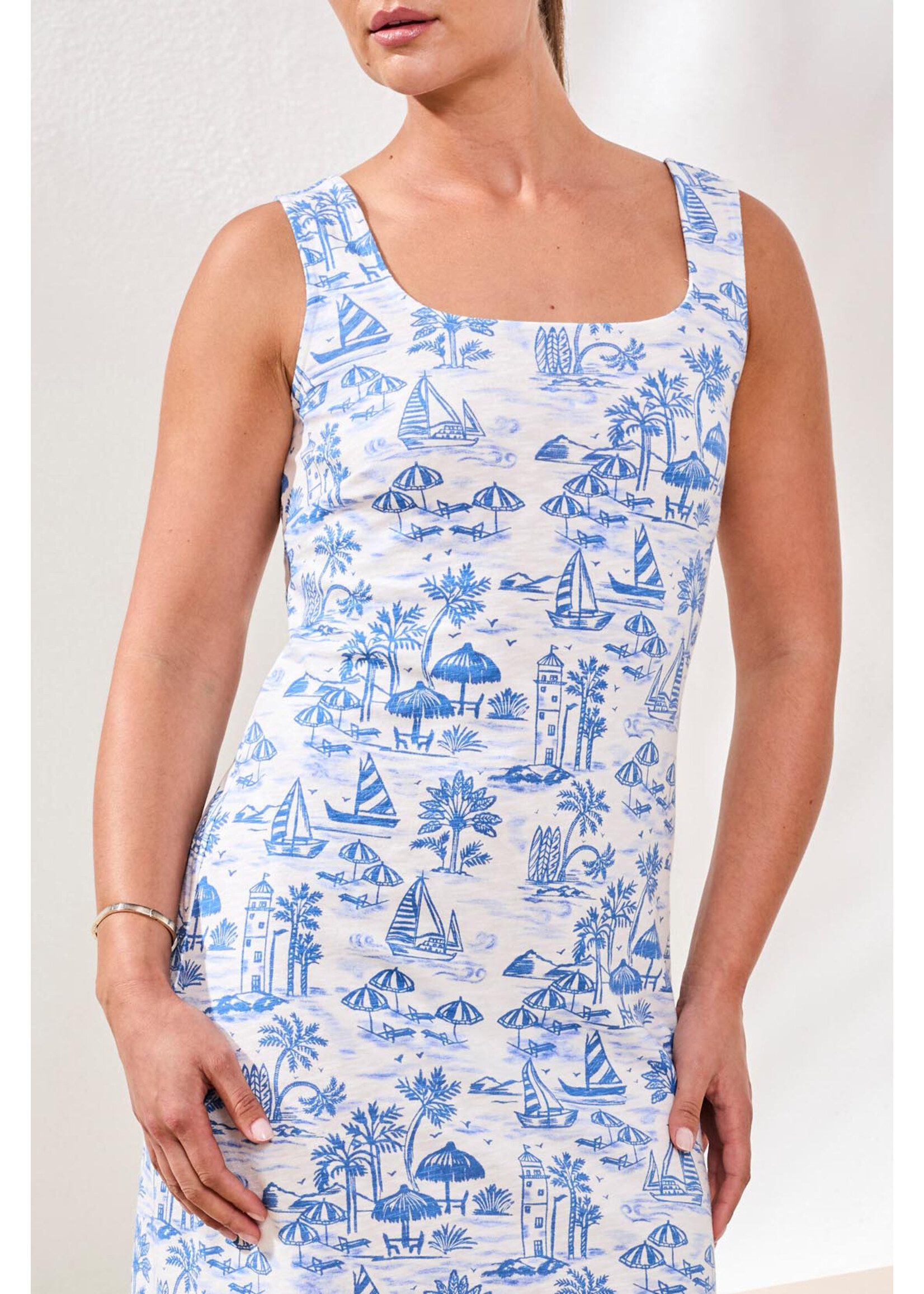 Tribal T Slvless Square Neck Slip On Dress