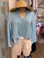 Bobi 3/4 Sleeve Shell Top