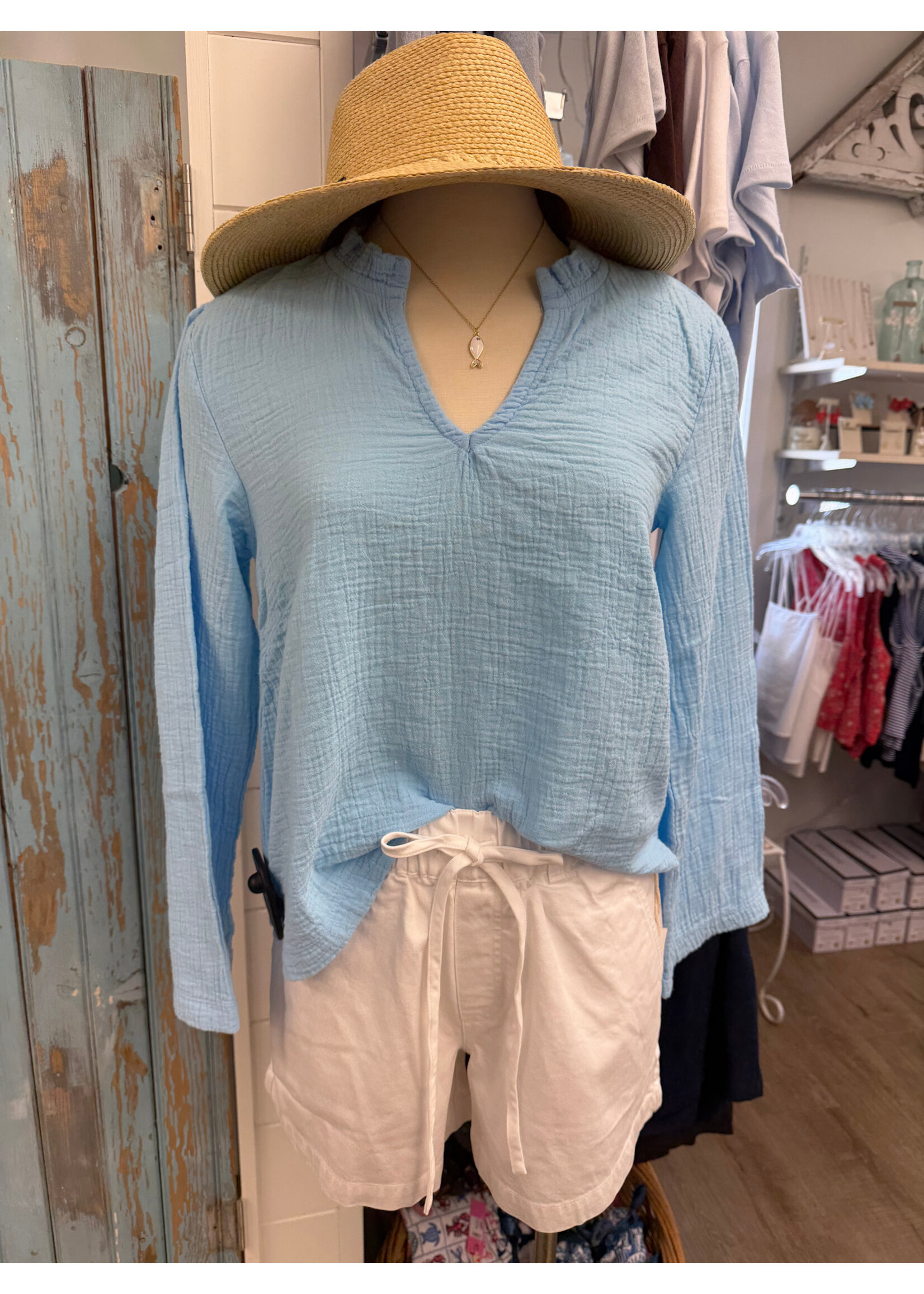 Bobi Bobi 3/4 Sleeve Shell Top