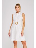 Allie Rose Floral Eyelet Button Down Dress