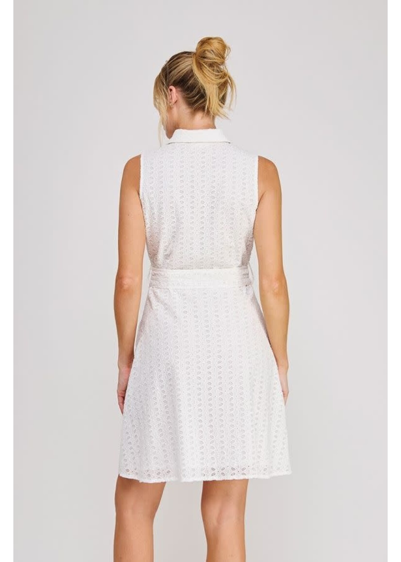 Allie Rose AR Floral Eyelet Button Down Dress
