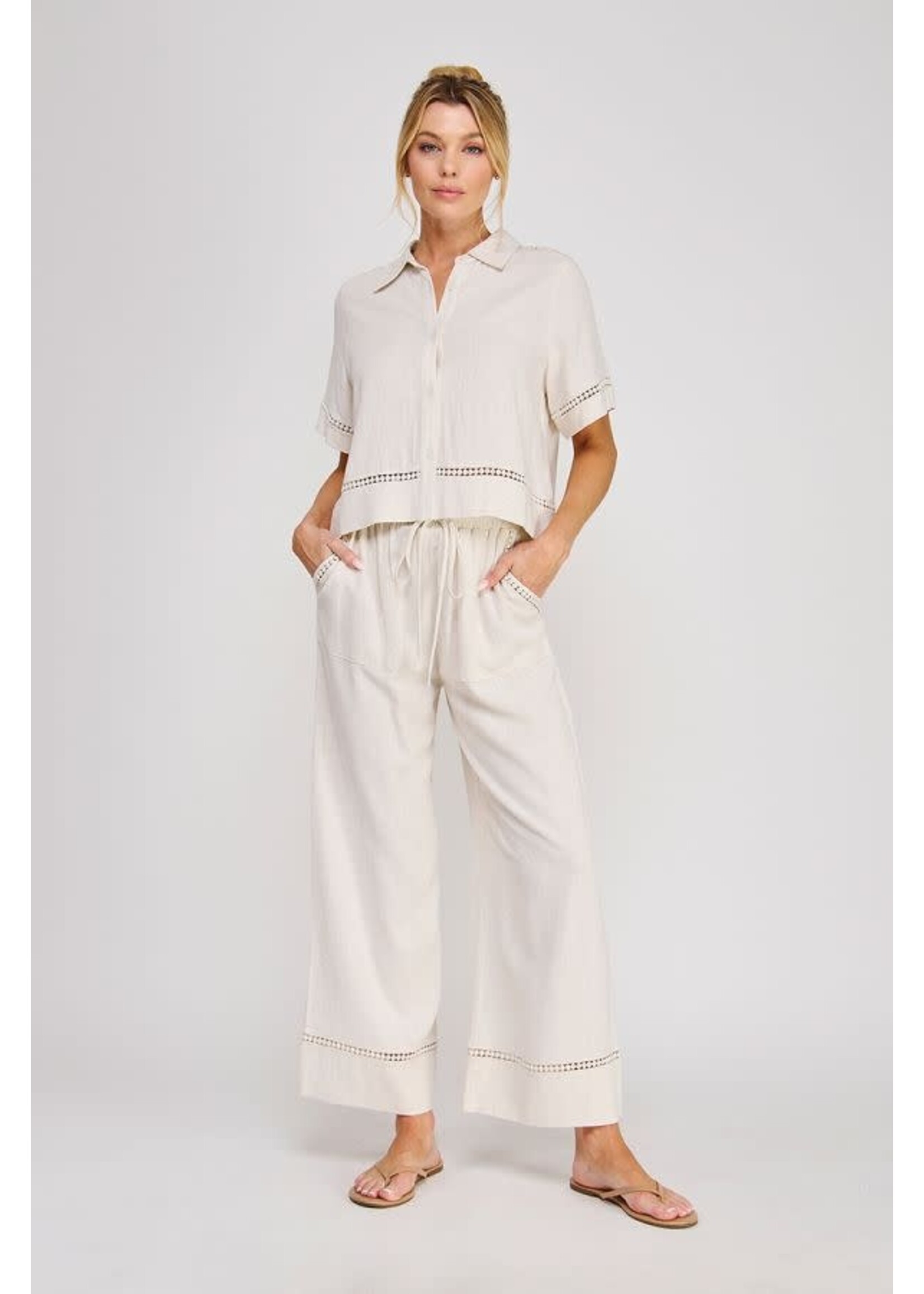 Allie Rose AR Soft Linen Elastic Tie Pant