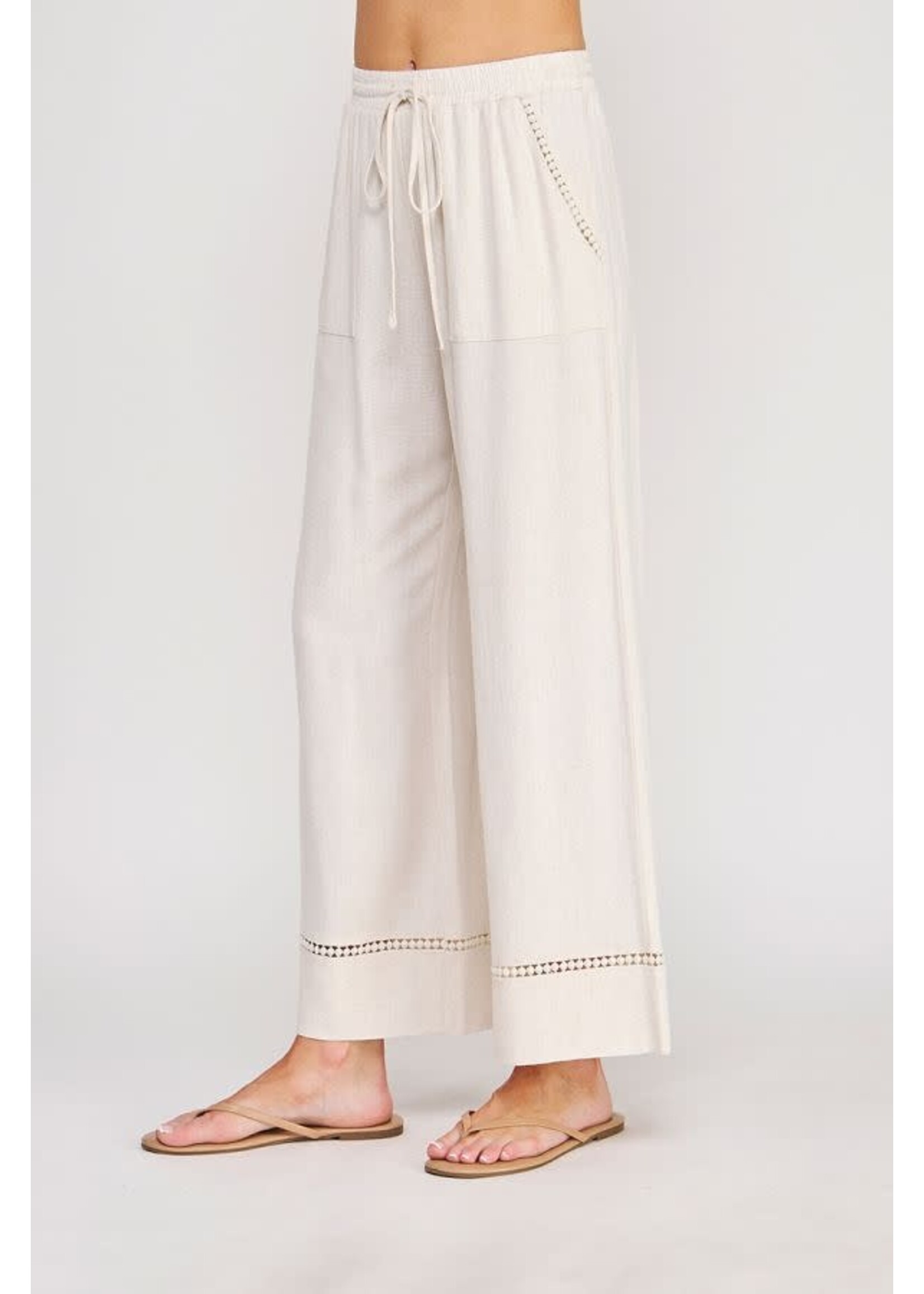 Allie Rose AR Soft Linen Elastic Tie Pant