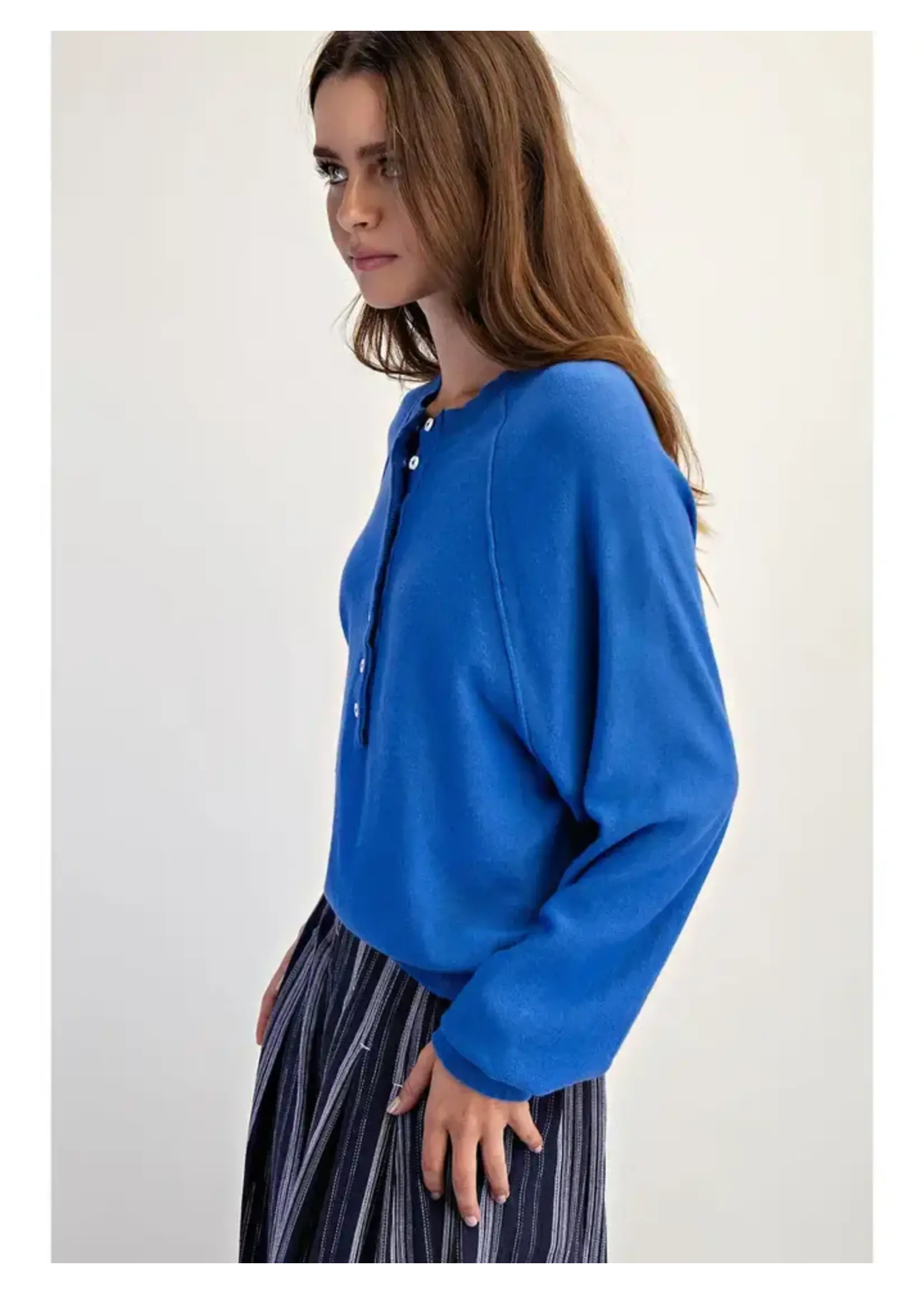 cotierra C Cozy Half Button Sweater