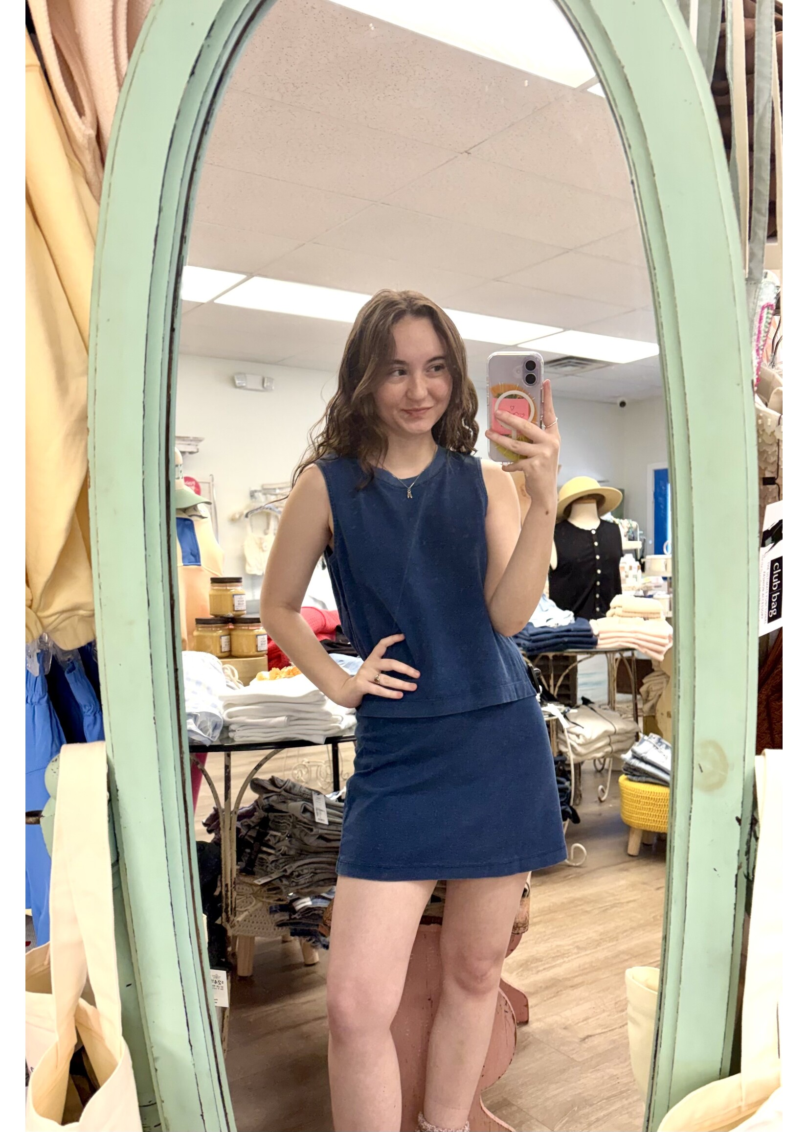 Z Supply ZS GailJersey Denim Mini Skirt