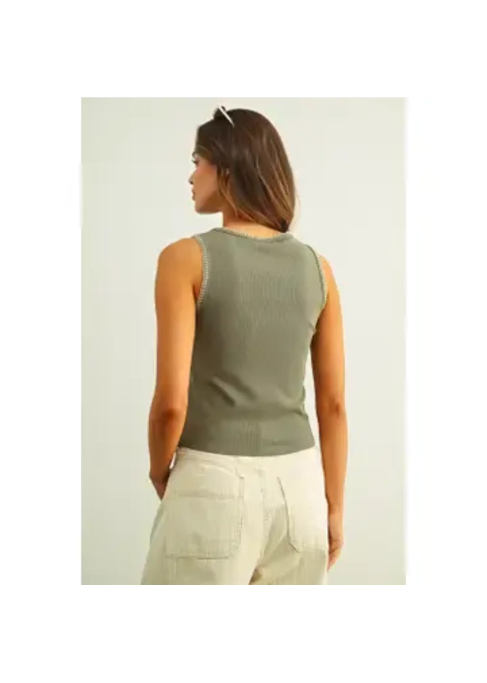 Miou Muse MM Ribbed Knit Tank