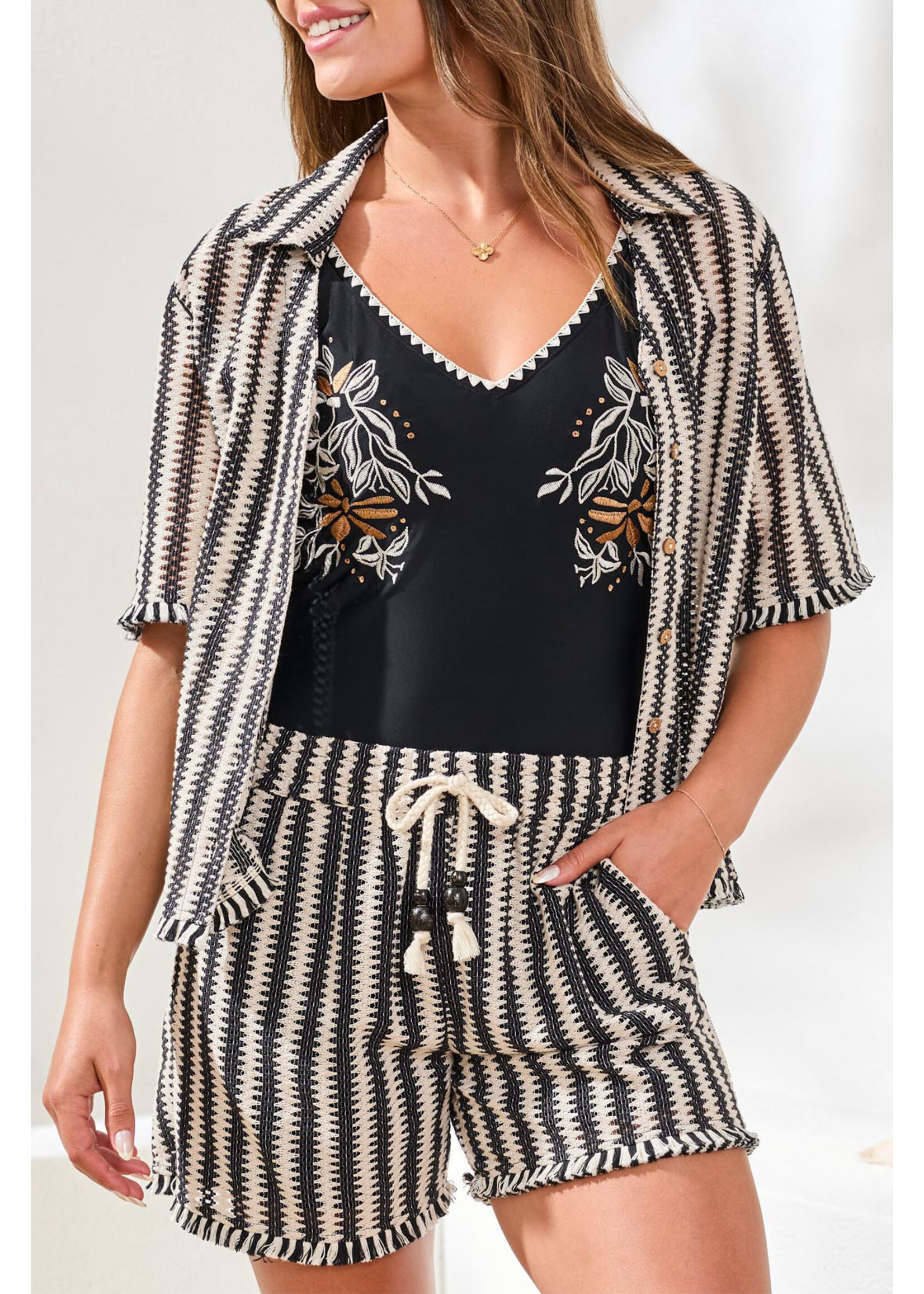 Tribal T S/S Button front Blouse