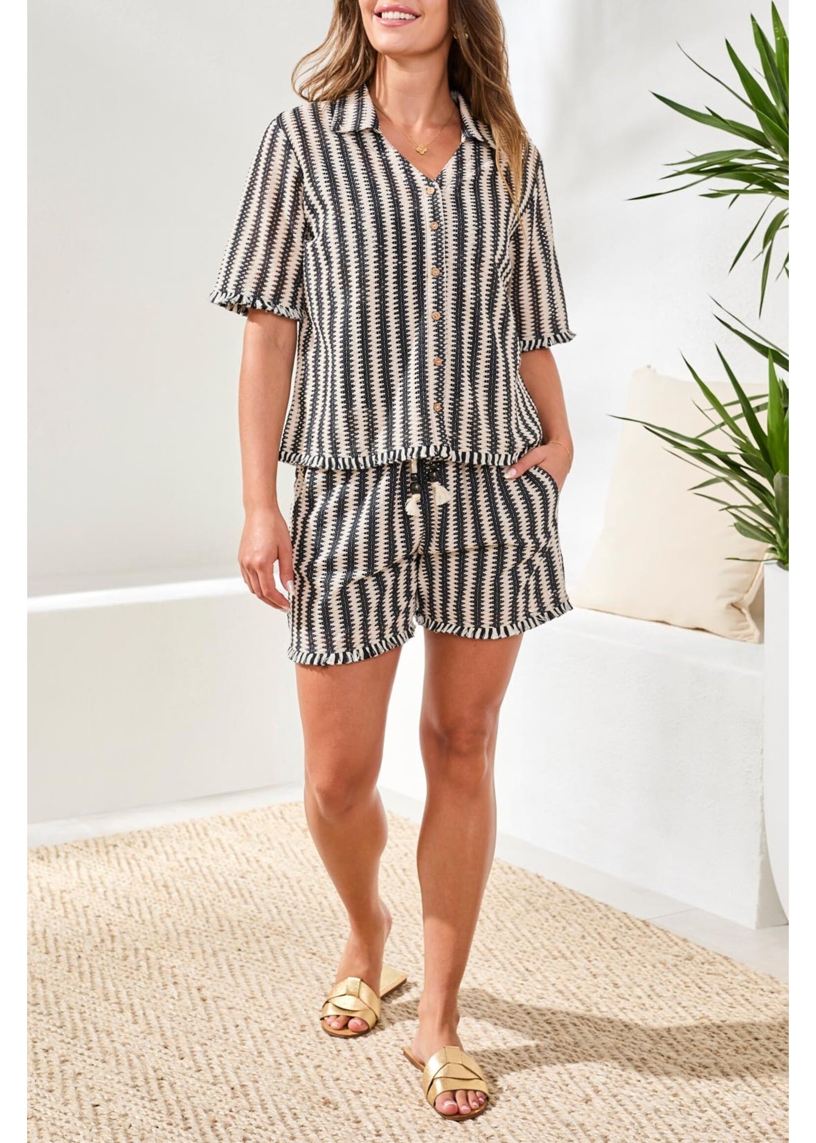 Tribal T S/S Button front Blouse
