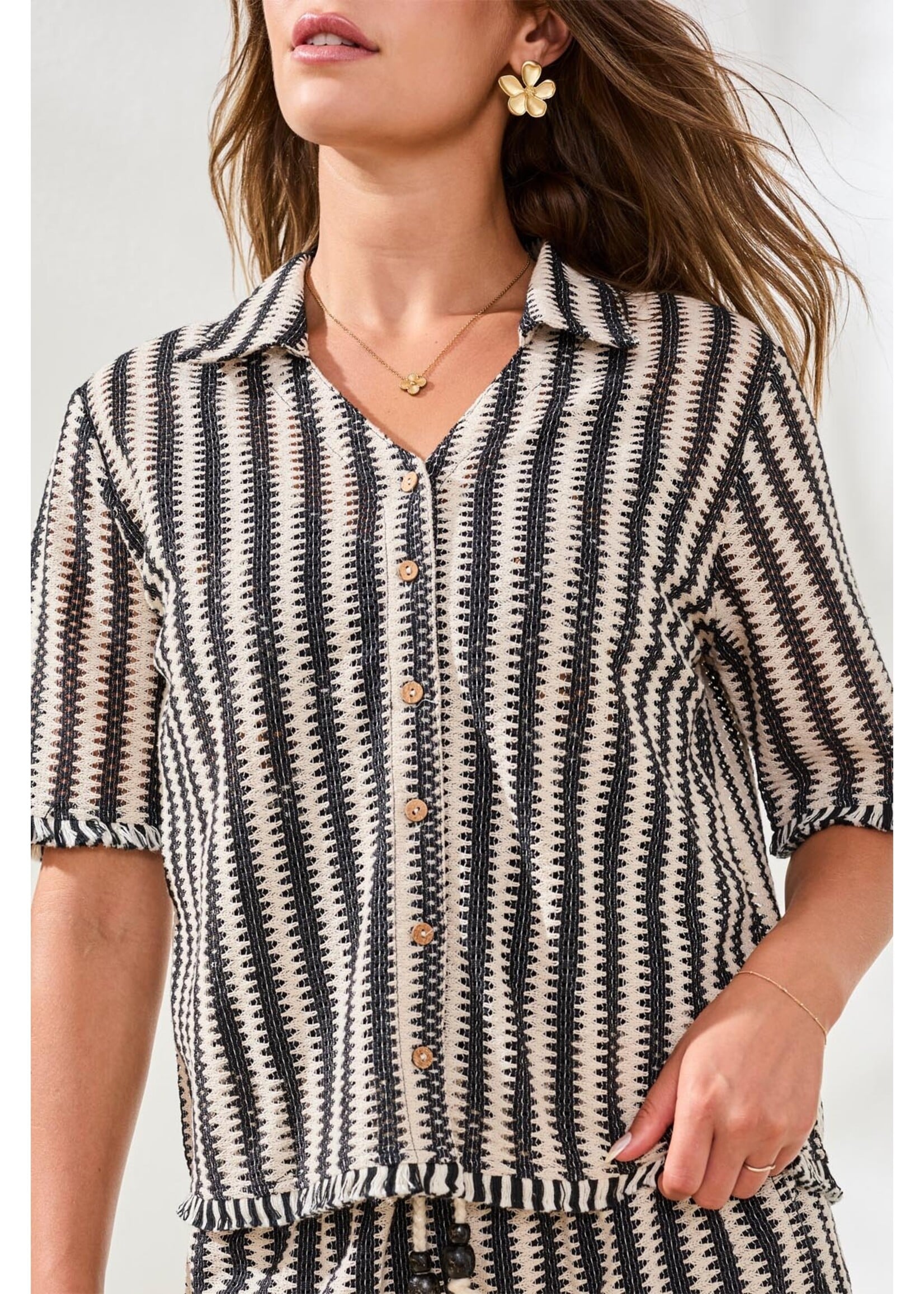 Tribal T S/S Button front Blouse