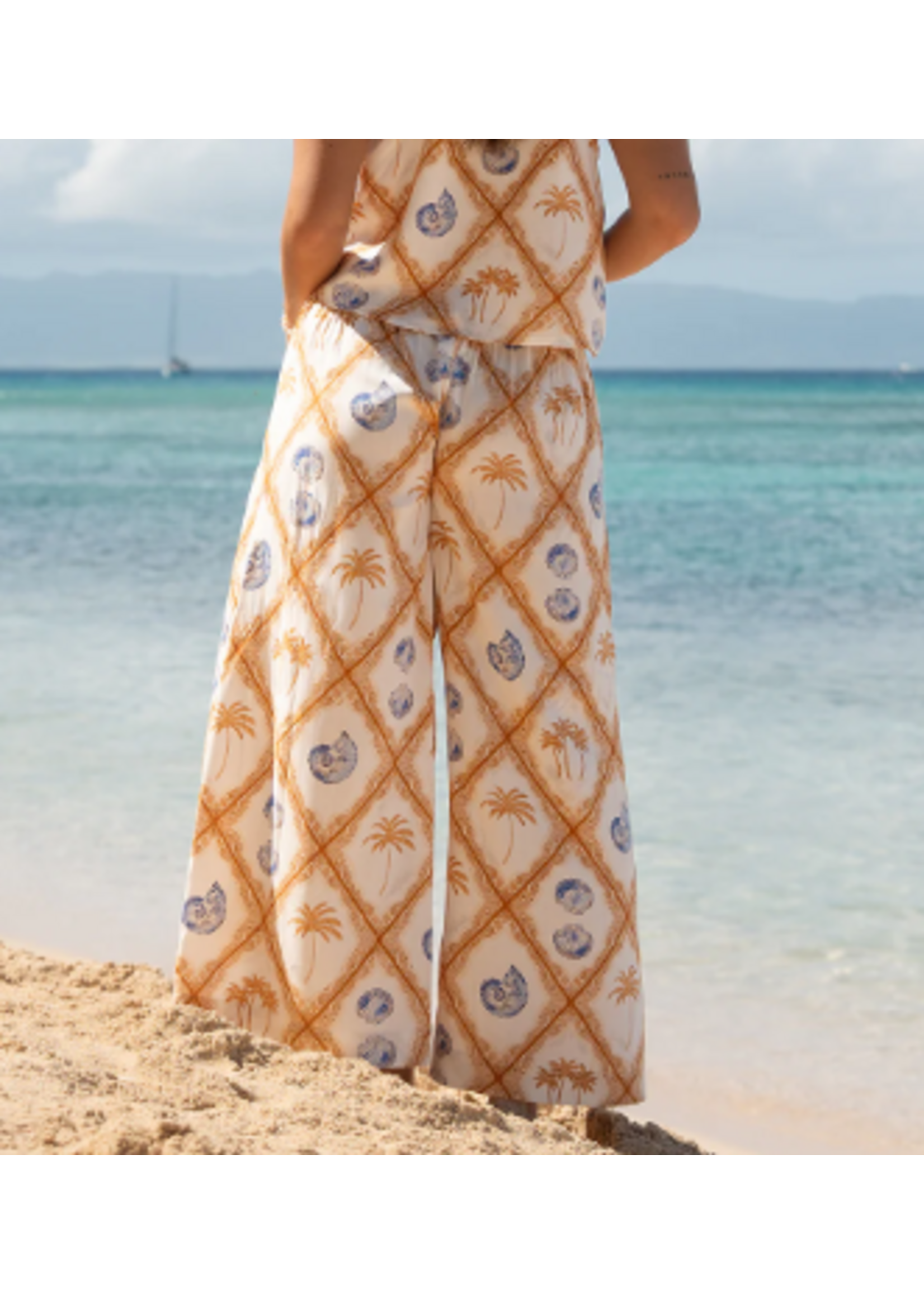Tribal T Flowy Coverup Seascape Pant