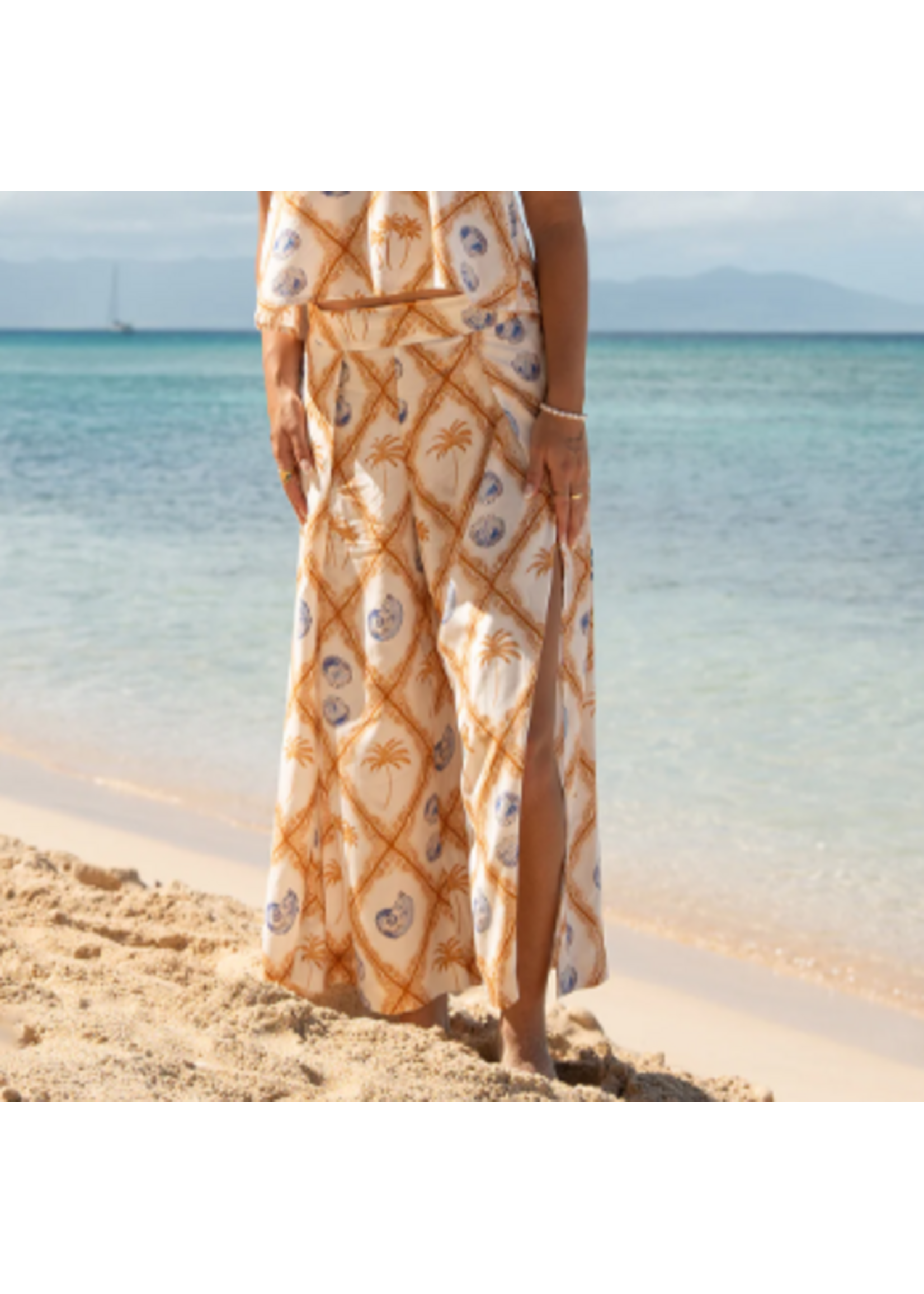 Tribal T Flowy Coverup Seascape Pant
