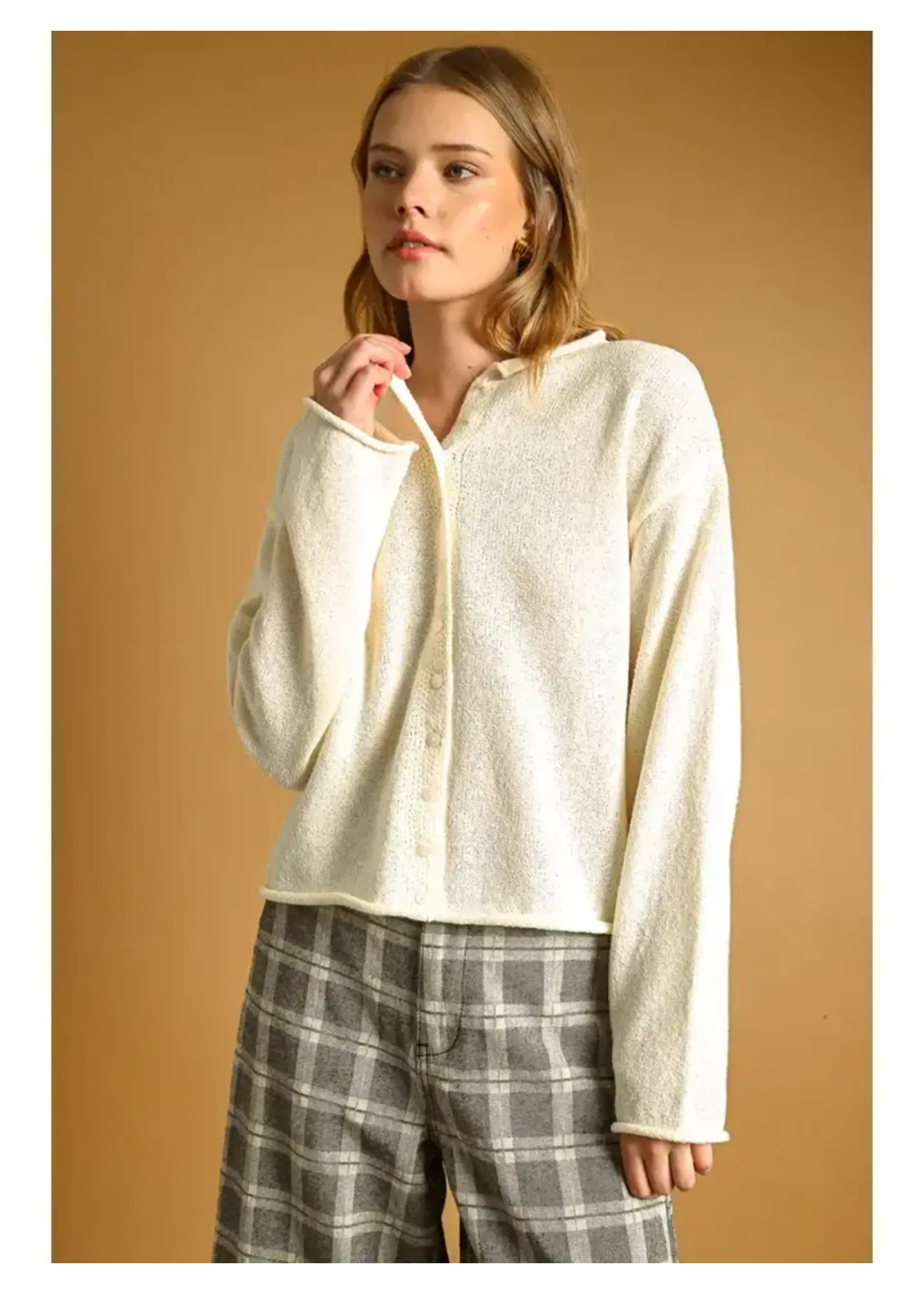 Miou Muse MM L/S Button Front Cardi