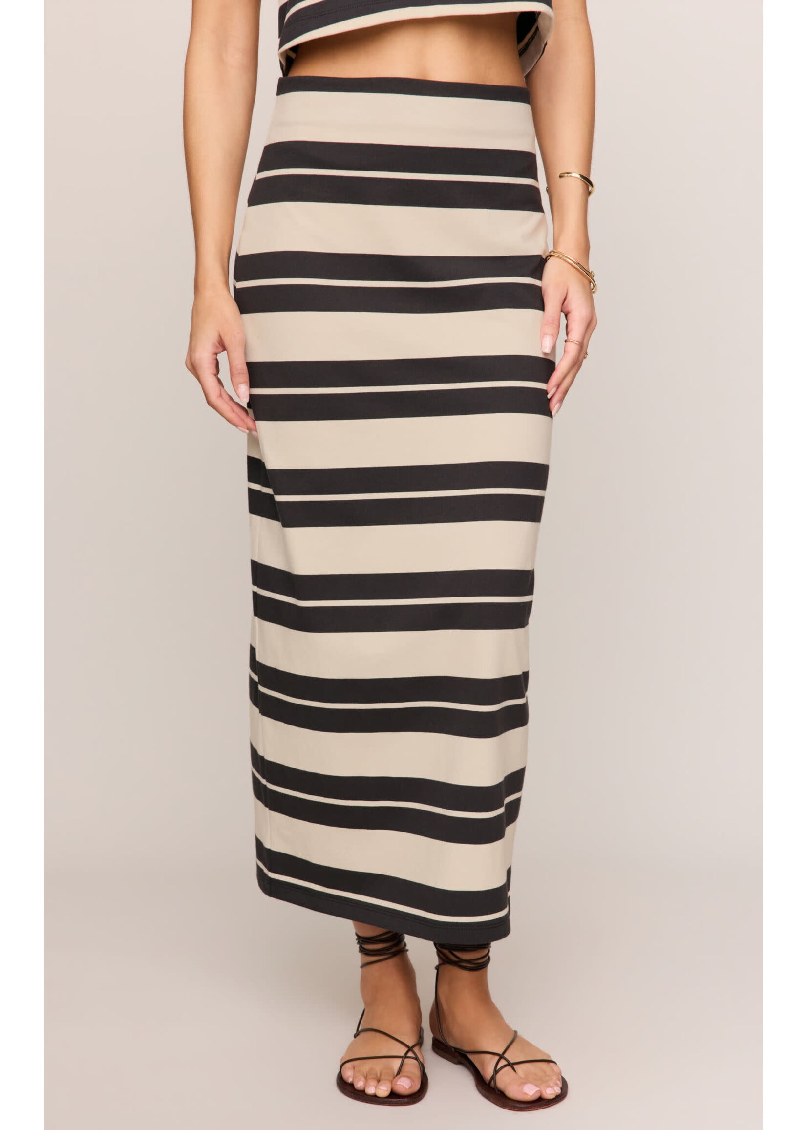 Z Supply ZS Gail Striped Jersey Midi Skirt