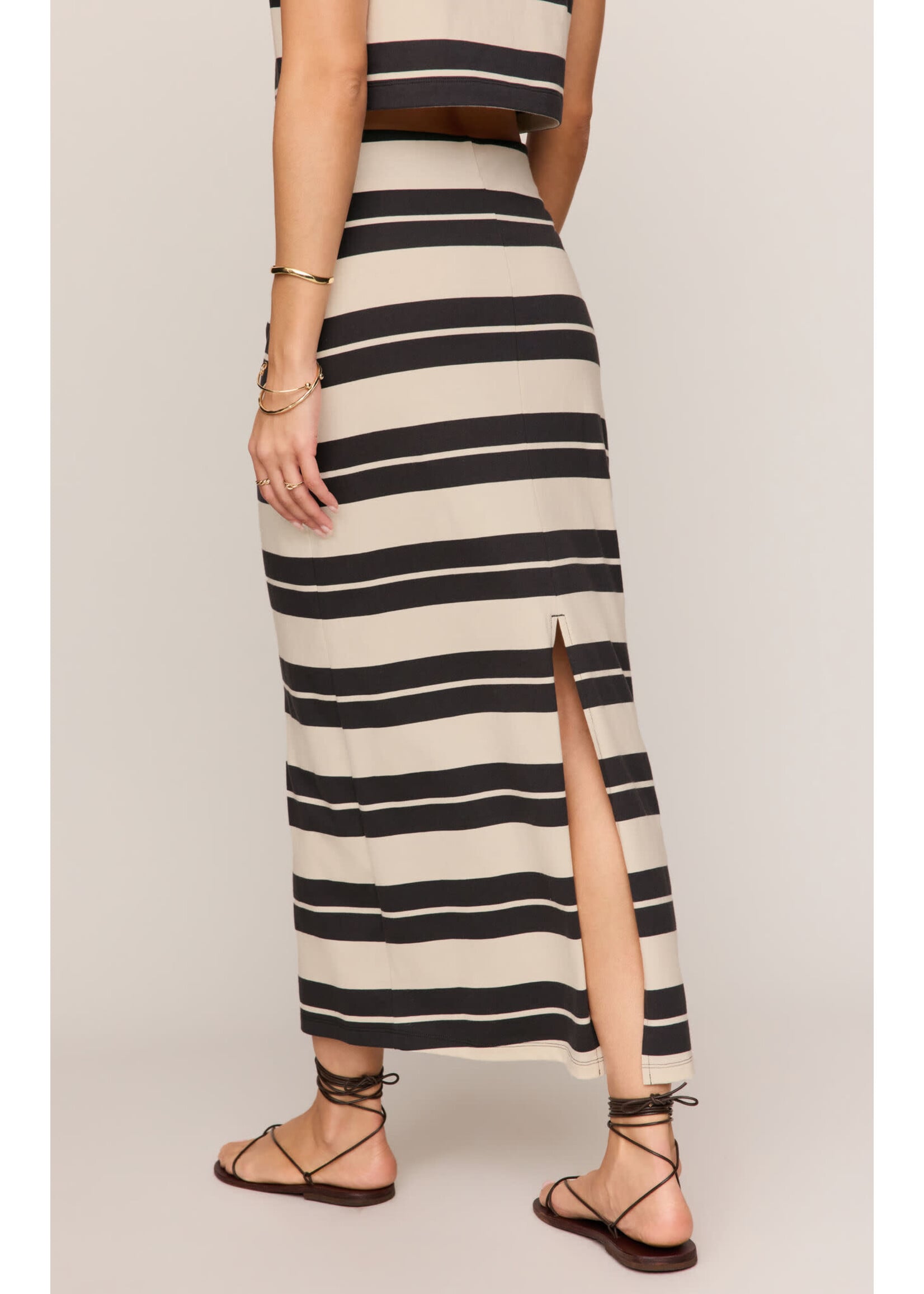 Z Supply ZS Gail Striped Jersey Midi Skirt