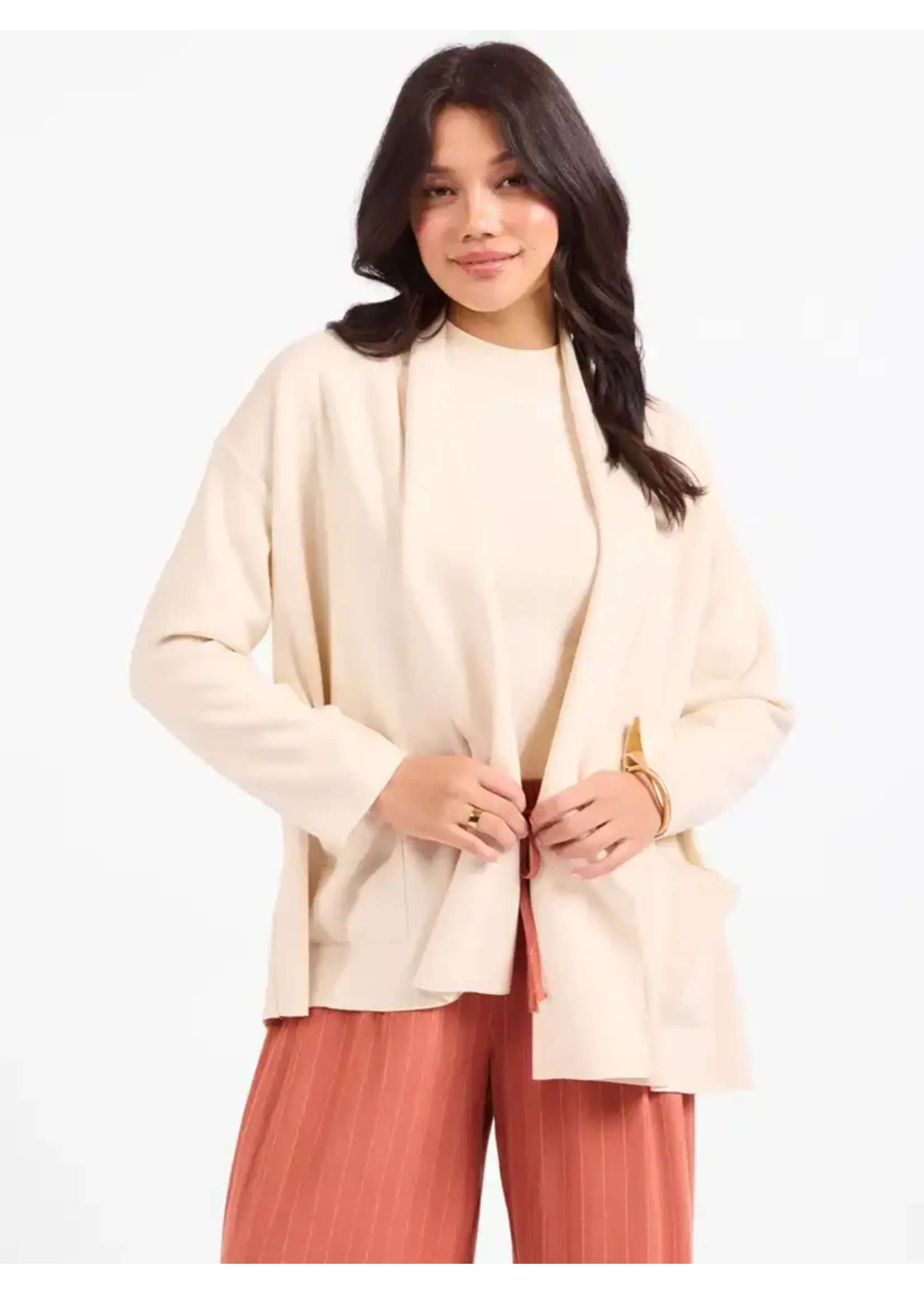 Sadie Sage SS Alessia Shawl Collar Open Coat