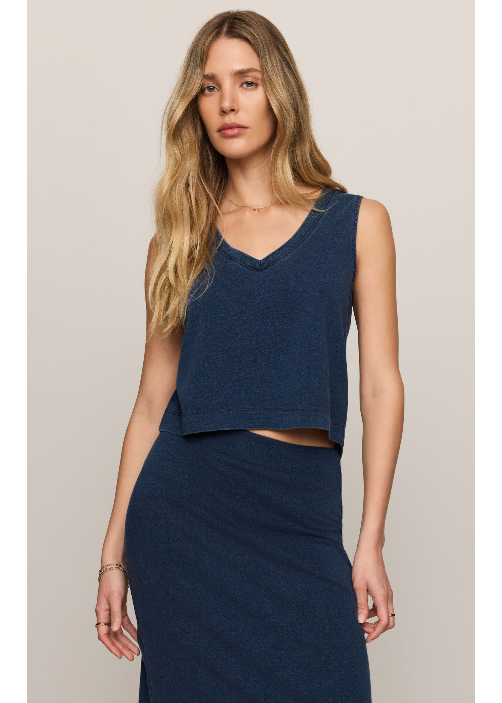 Z Supply ZS Sloane V-Neck Denim Top