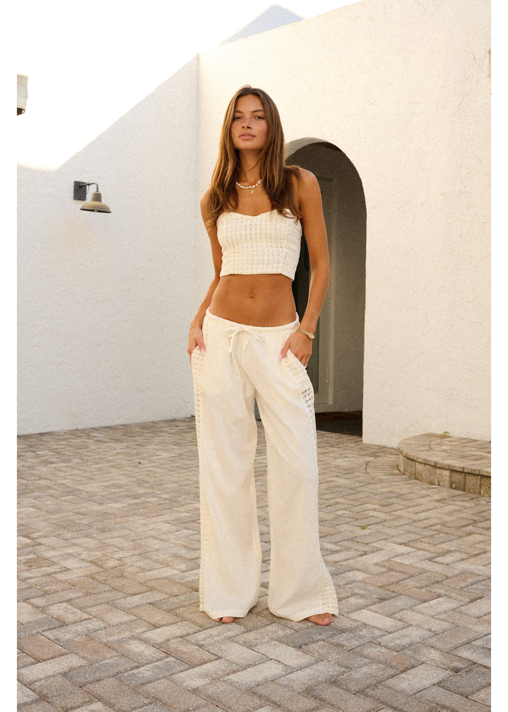 Blanco By Nature BBN  Crochet Drawstring Pant