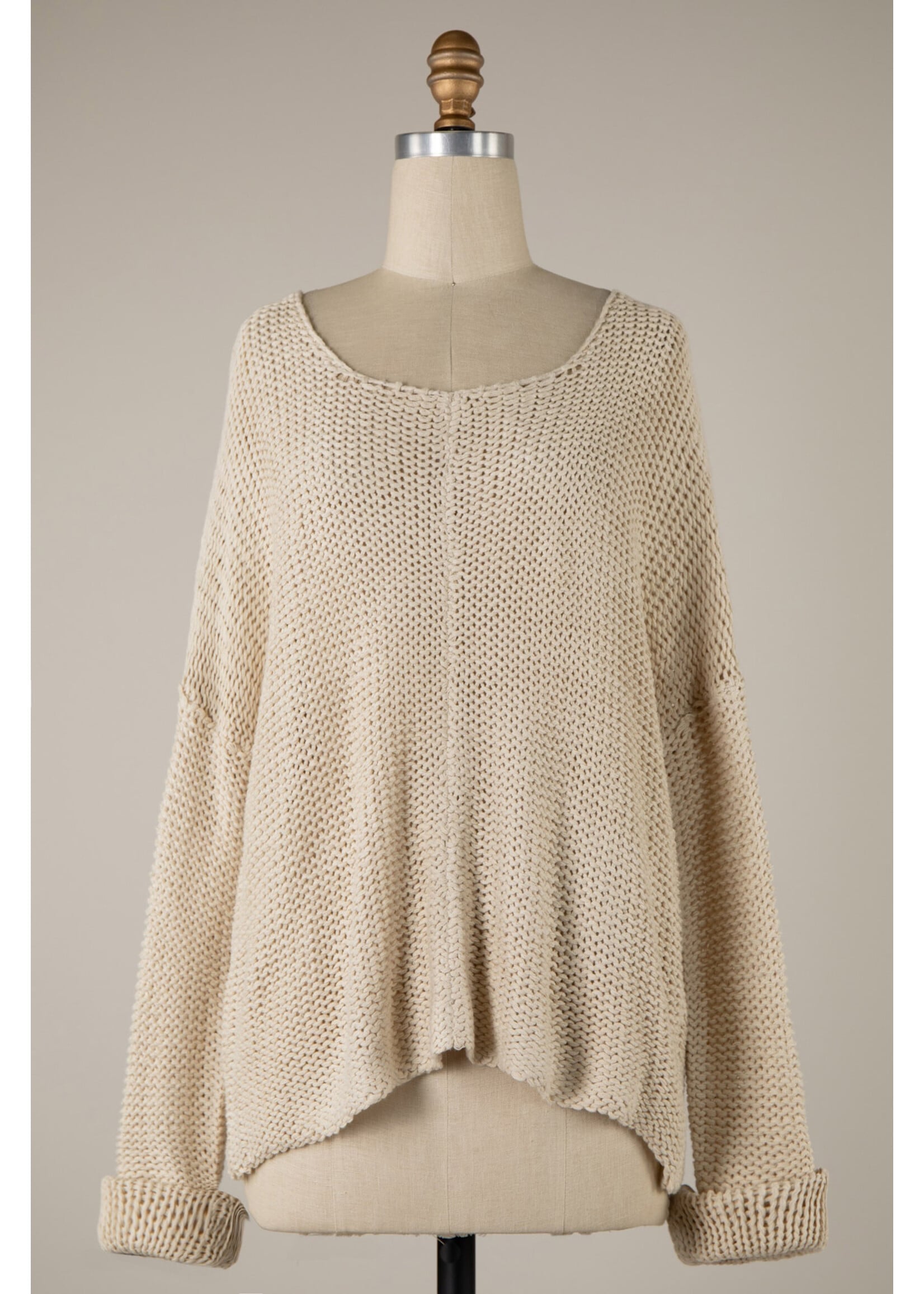 Miracle M V Neck Cable Knit Sweater