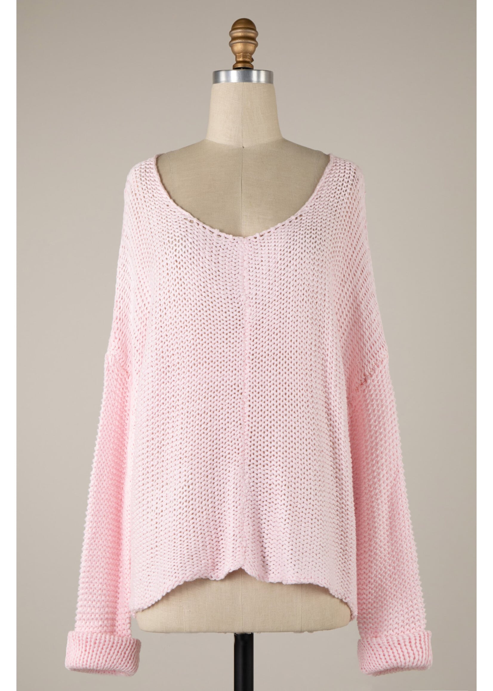 Miracle M V Neck Cable Knit Sweater