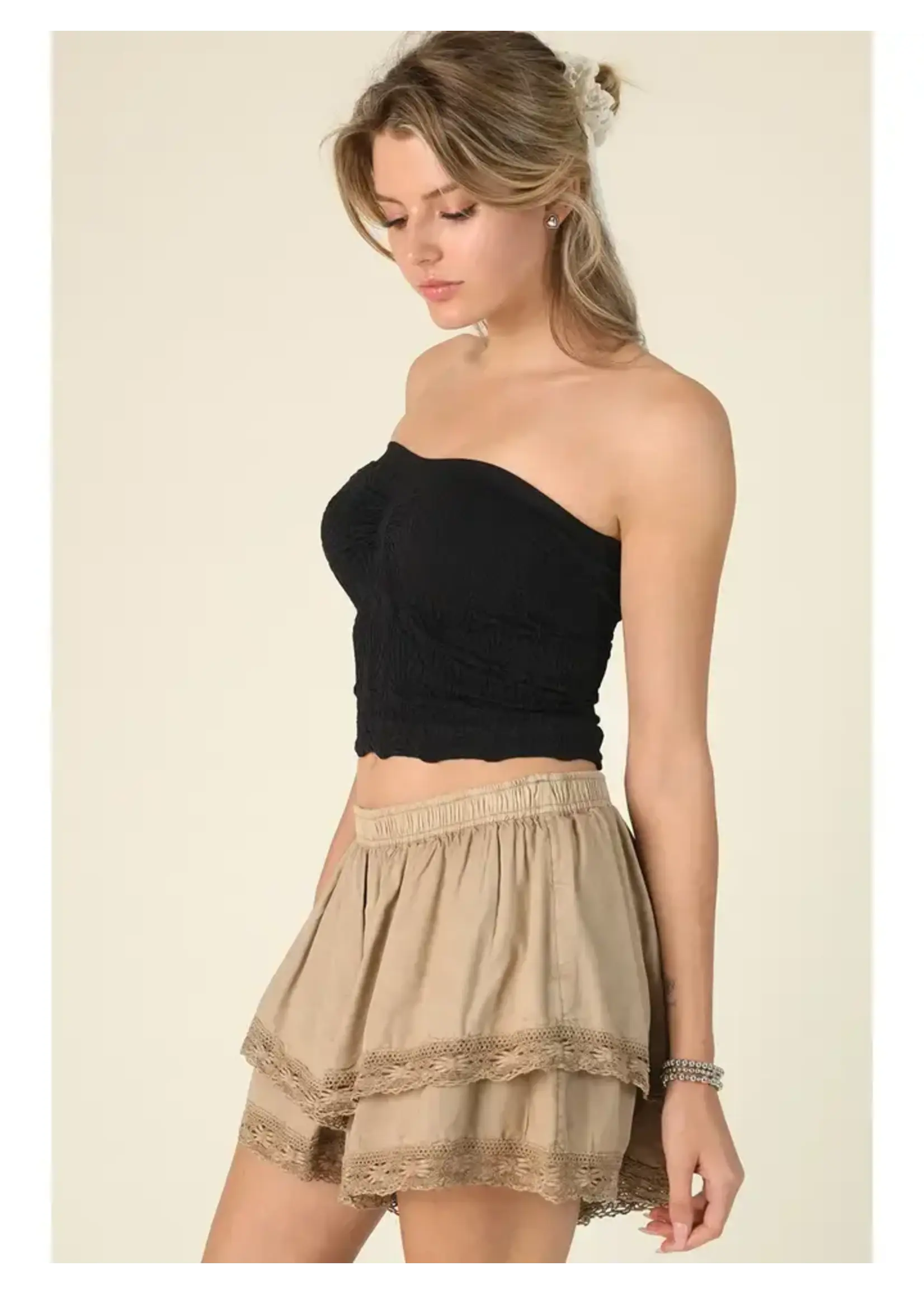 Nikibiki NB  Lace Textured Tube Top