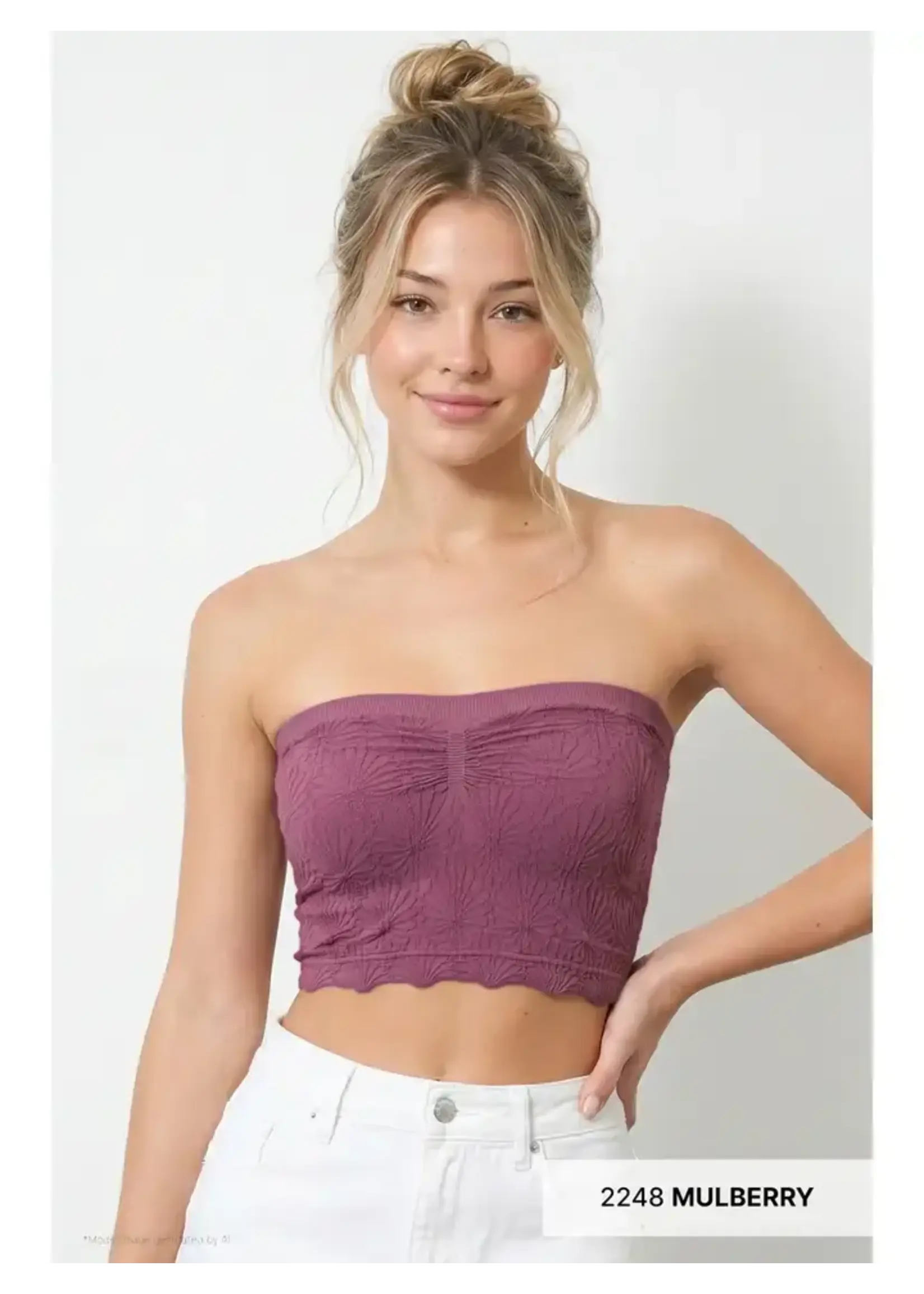 Nikibiki NB  Lace Textured Tube Top