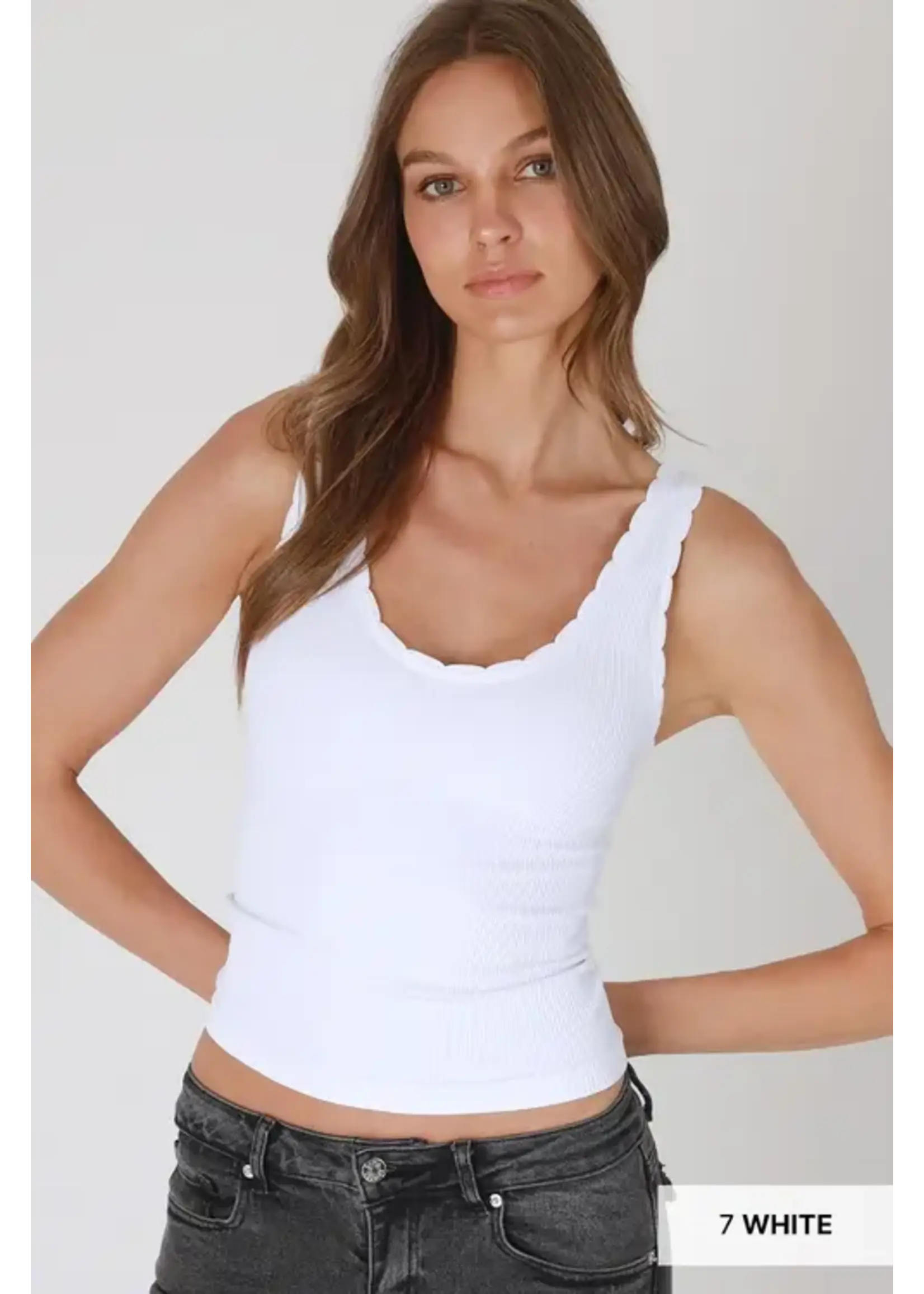 Nikibiki NB Reversible Scallop Edge Tank Top