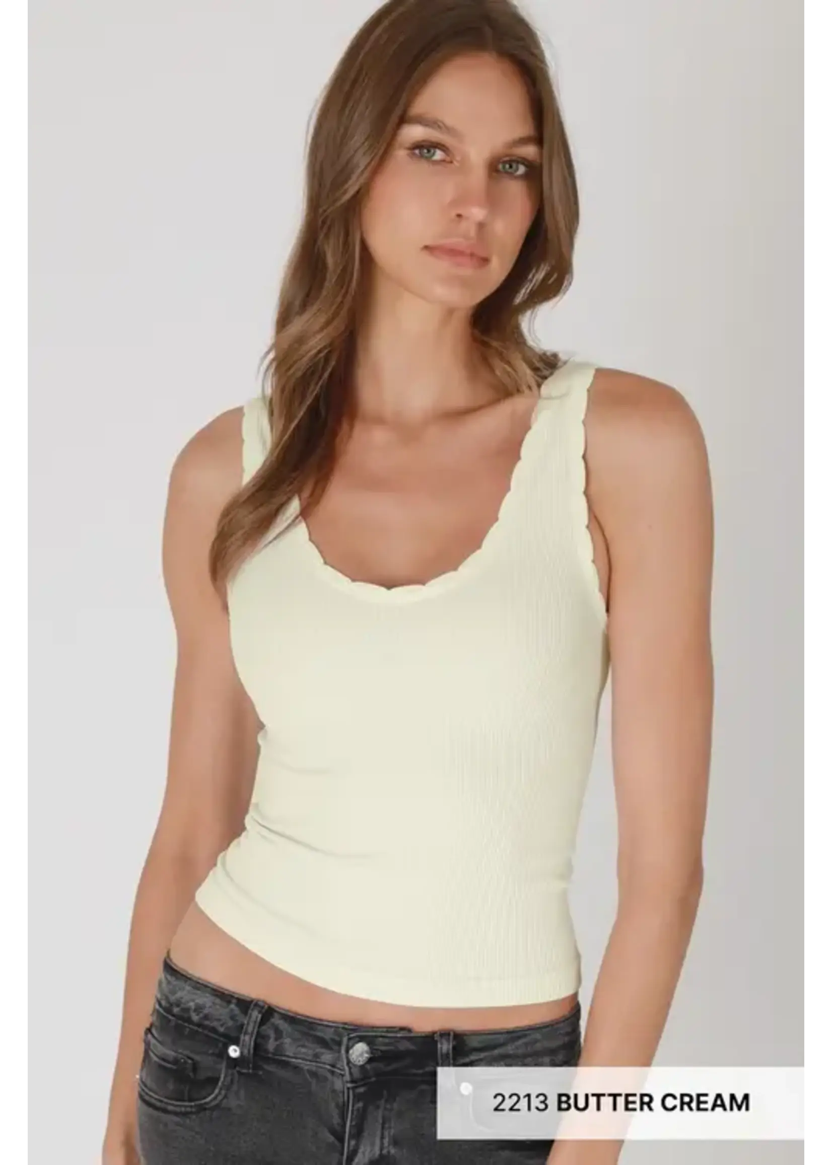 Nikibiki NB Reversible Scallop Edge Tank Top