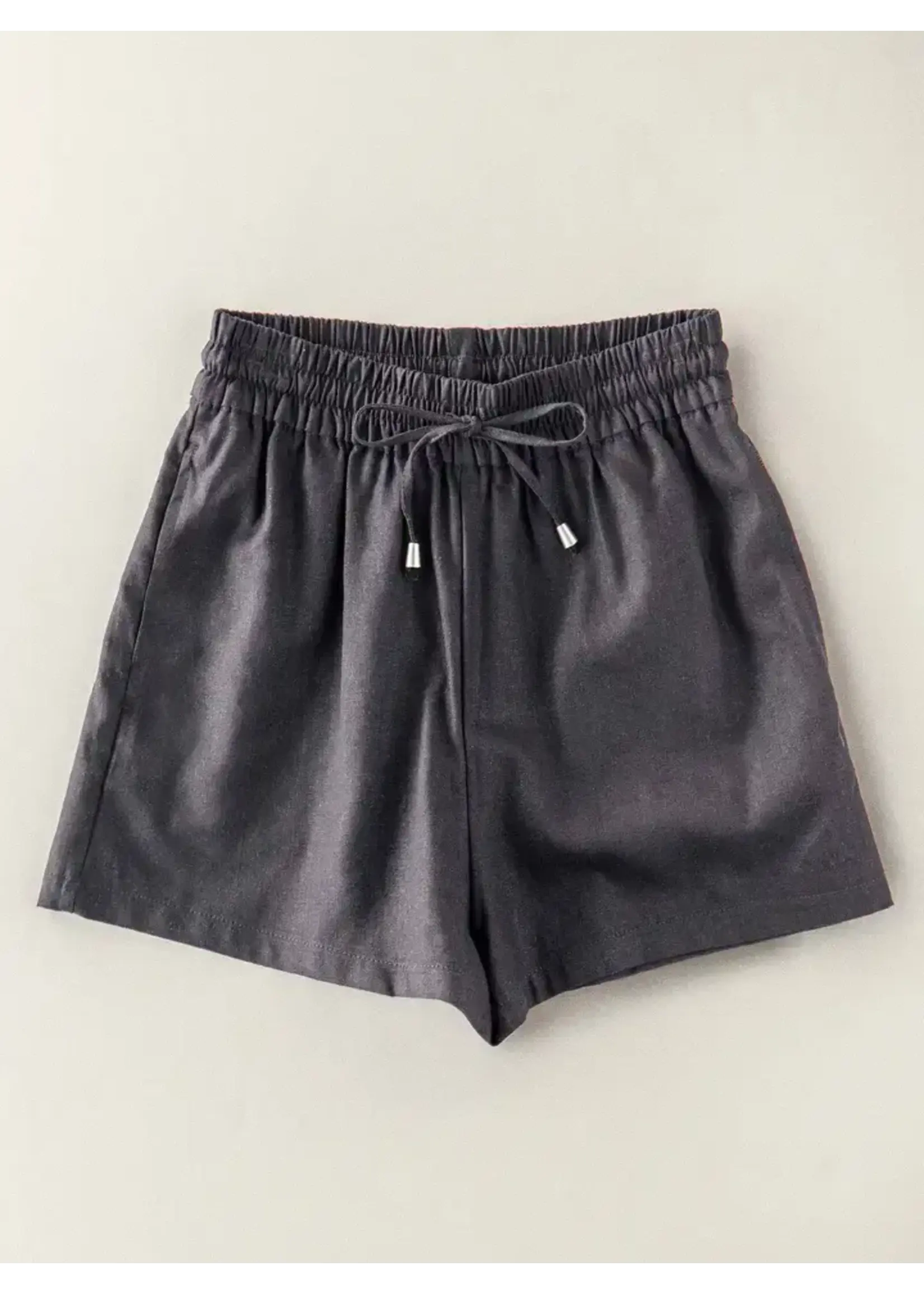 Urban Daizy UD Linen Blend Elastic Waist Drawstring Shorts