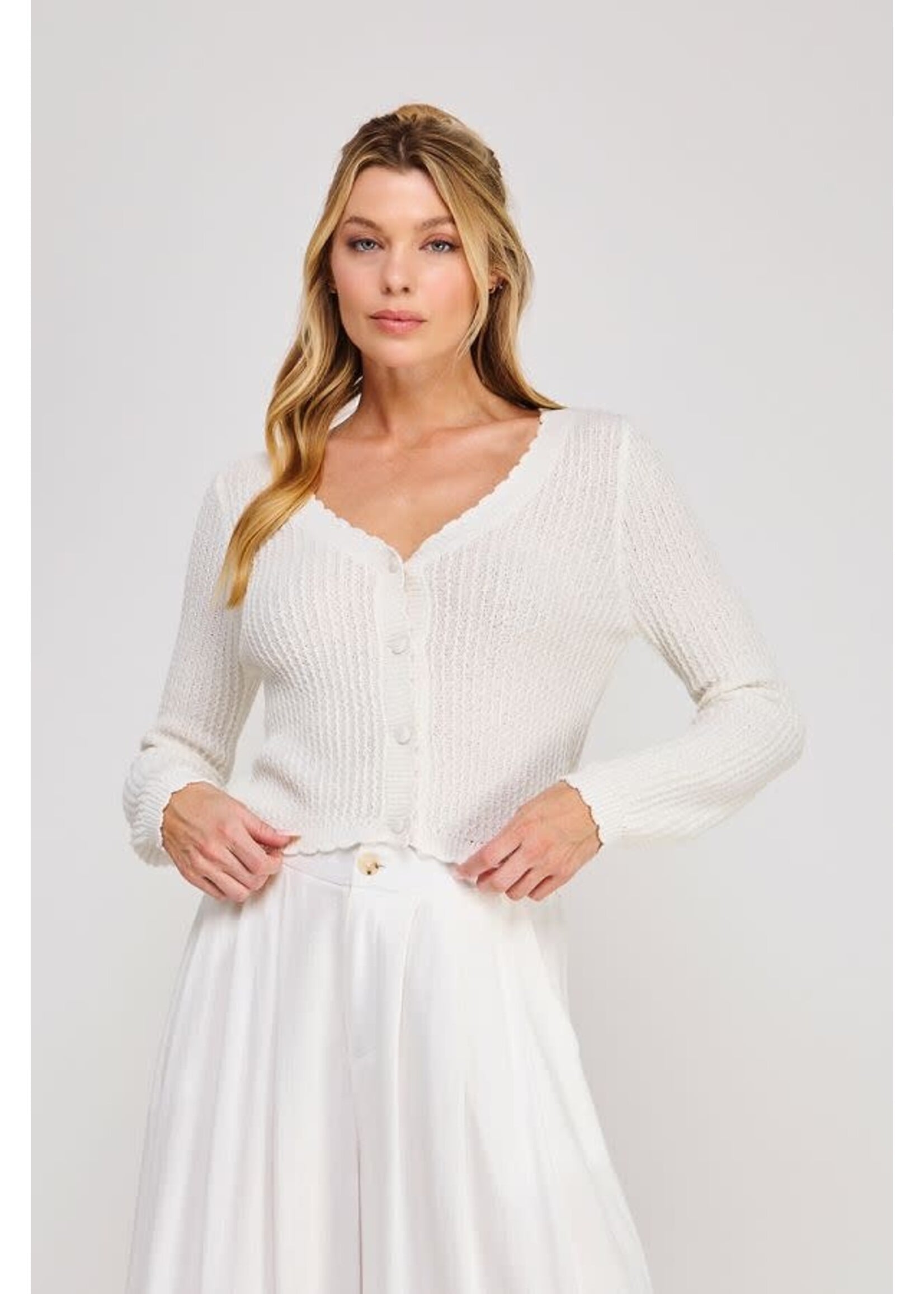 Allie Rose AR Scallop Mini Knit Cardigan