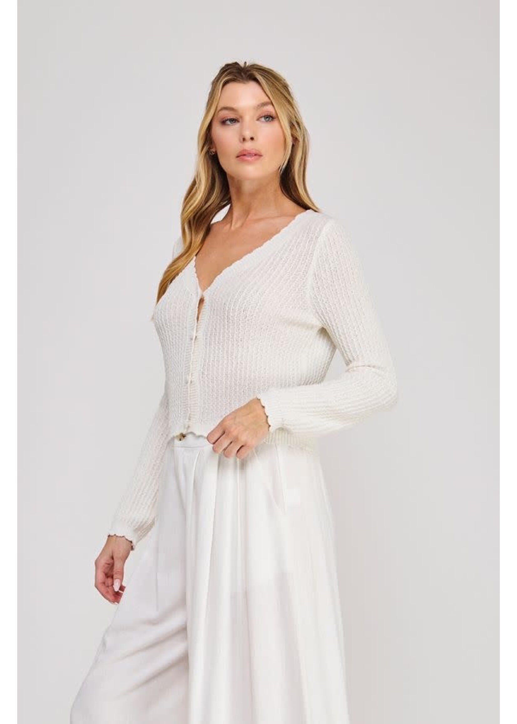 Allie Rose AR Scallop Mini Knit Cardigan