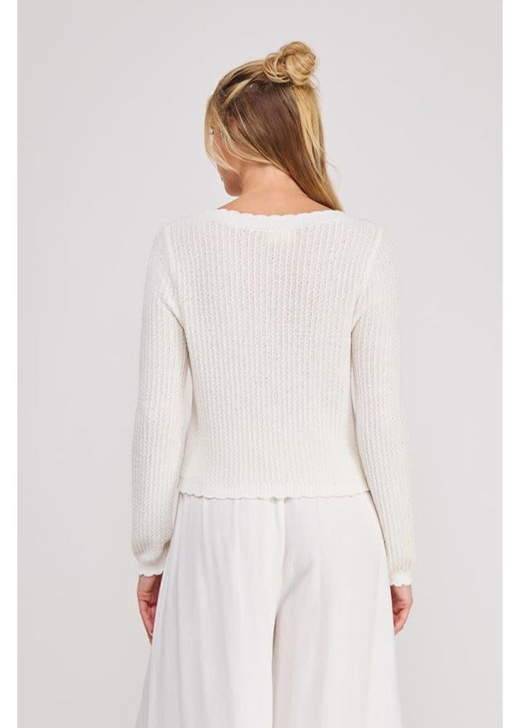 Allie Rose AR Scallop Mini Knit Cardigan